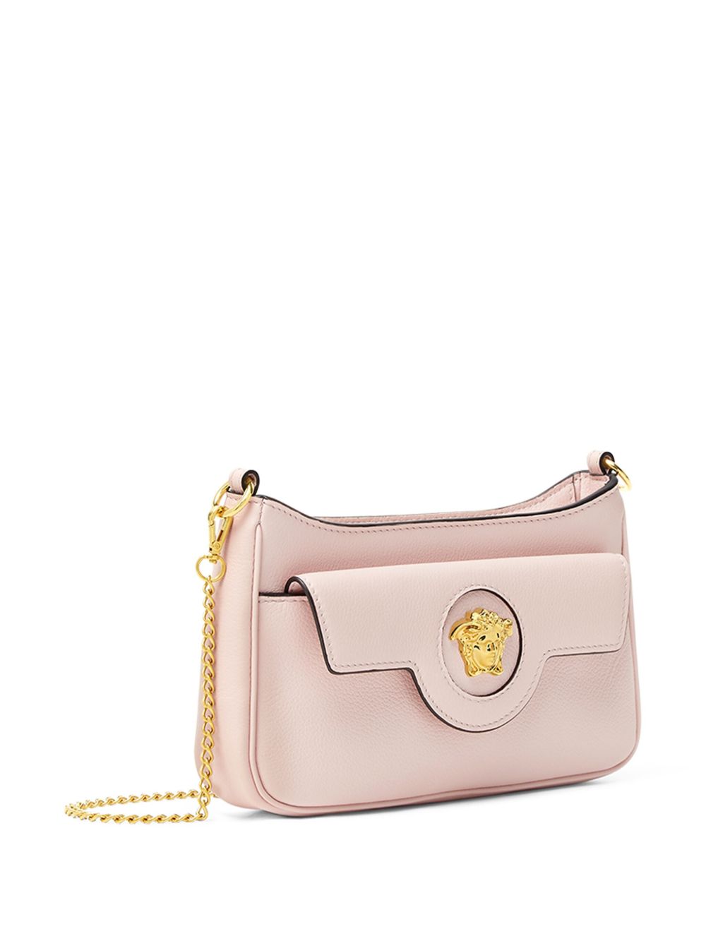 VERSACE Mini Leather Handbag with Chain-Link Strap