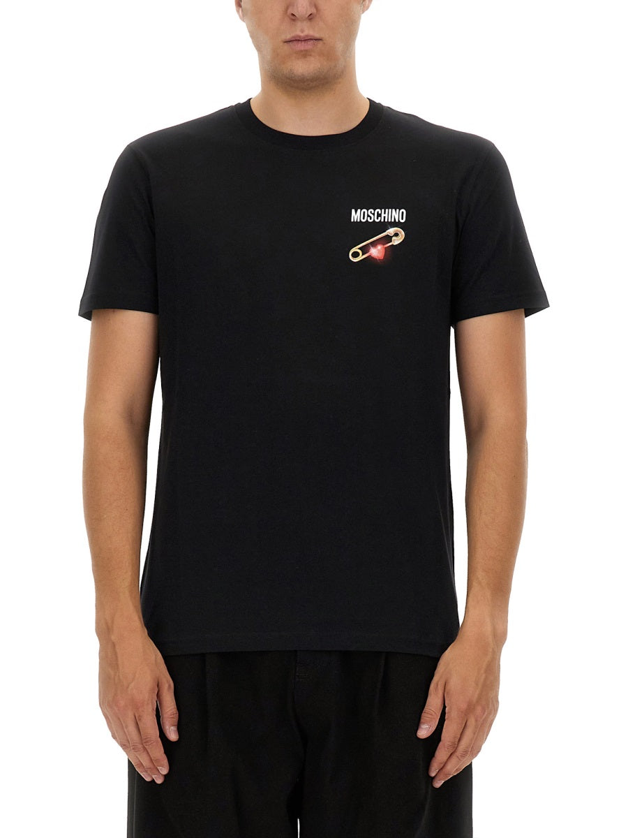 MOSCHINO Logo Patch T-Shirt for Men - Regular Fit