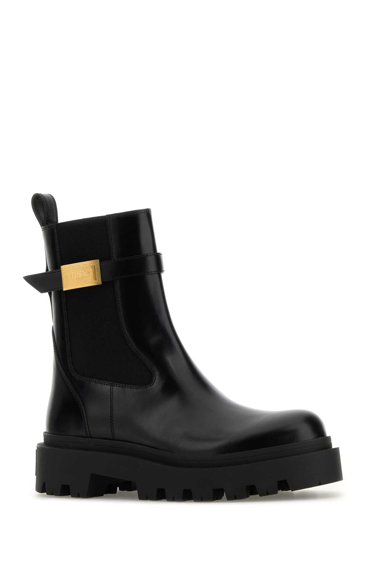 VERSACE Leather Alba Ankle Booties T.35 for Women