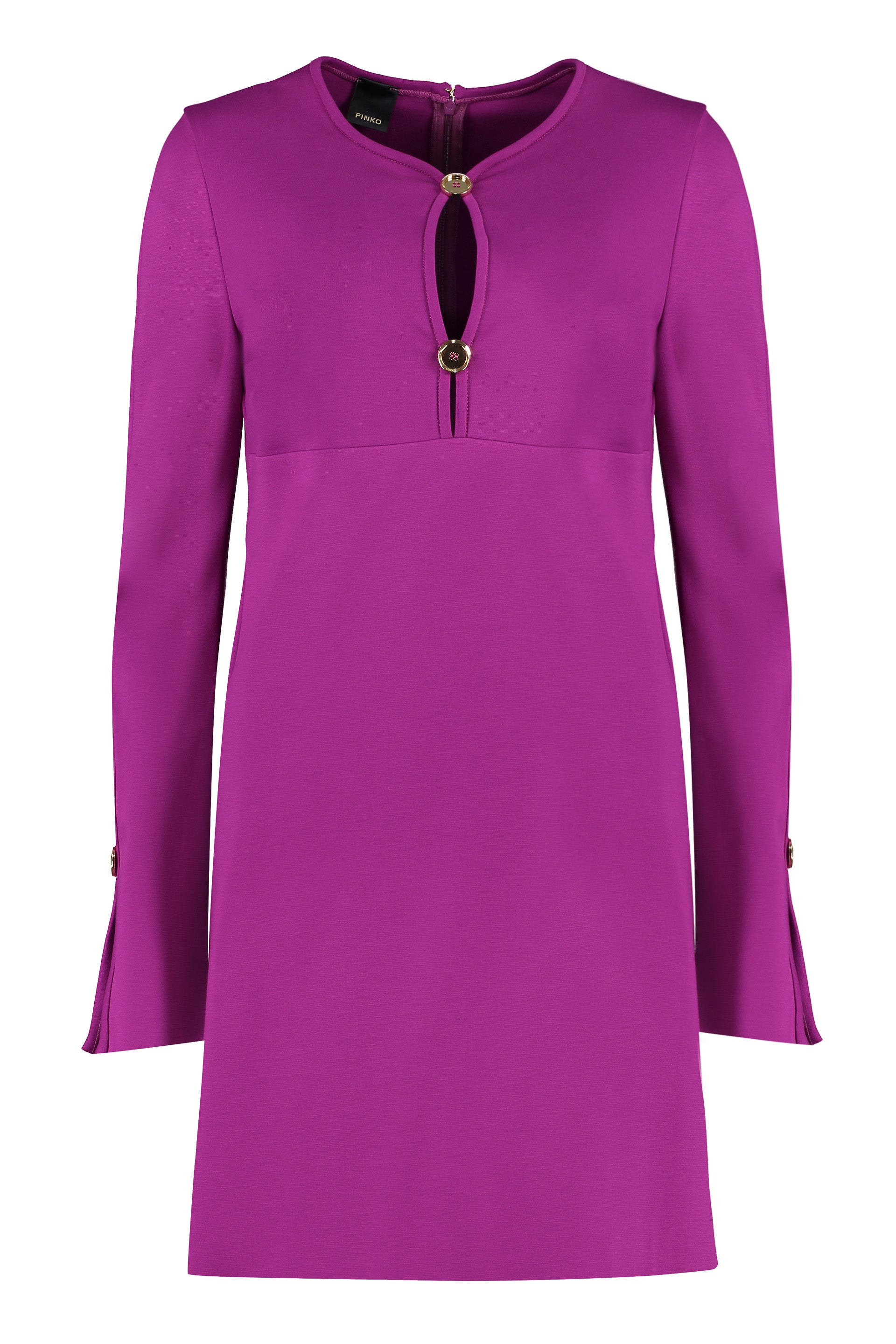 PINKO Mini T-Shirt Dress with Contrasting Color Buttons