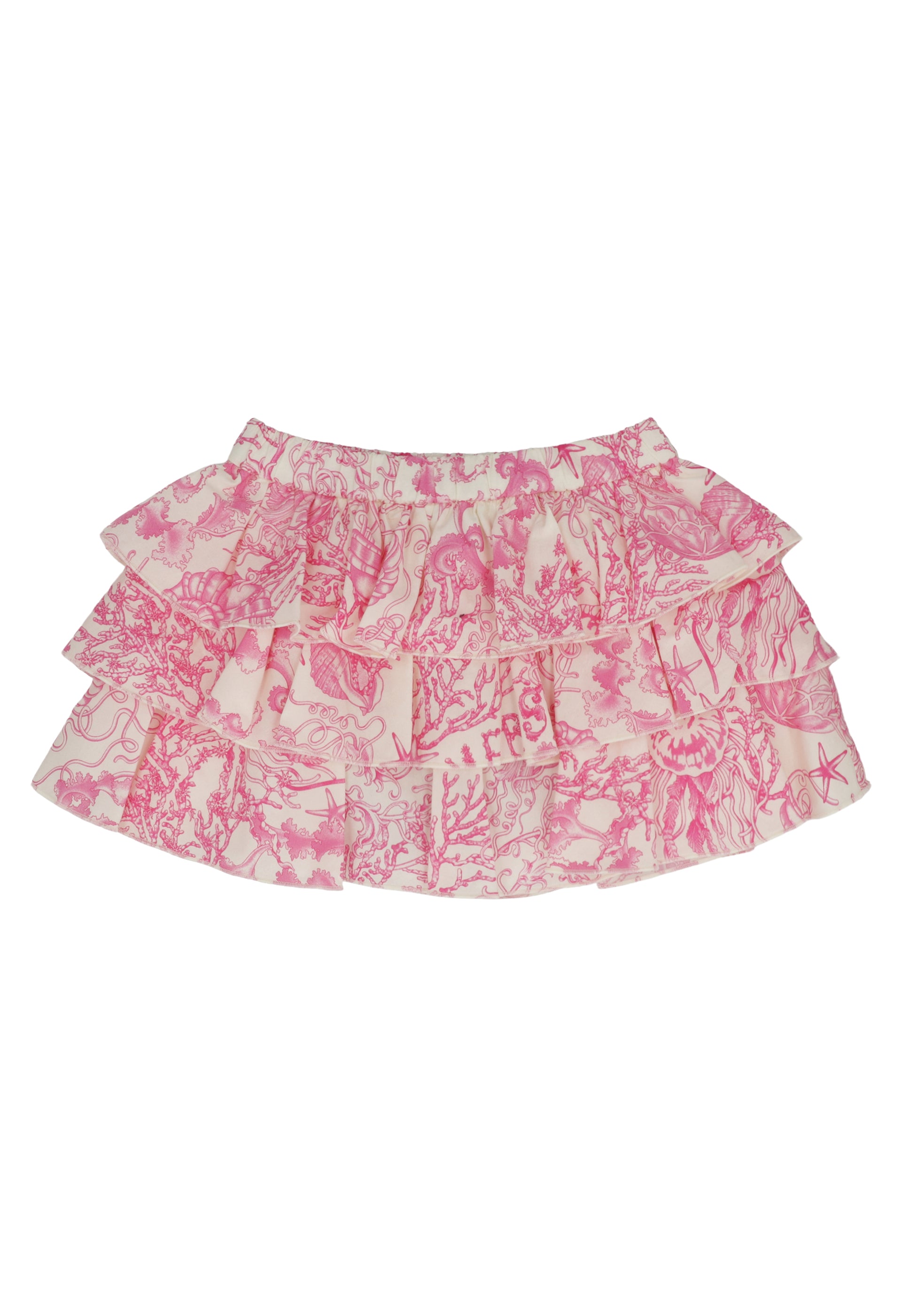 YOUNG VERSACE Ruffled Cotton Skirt for Girls