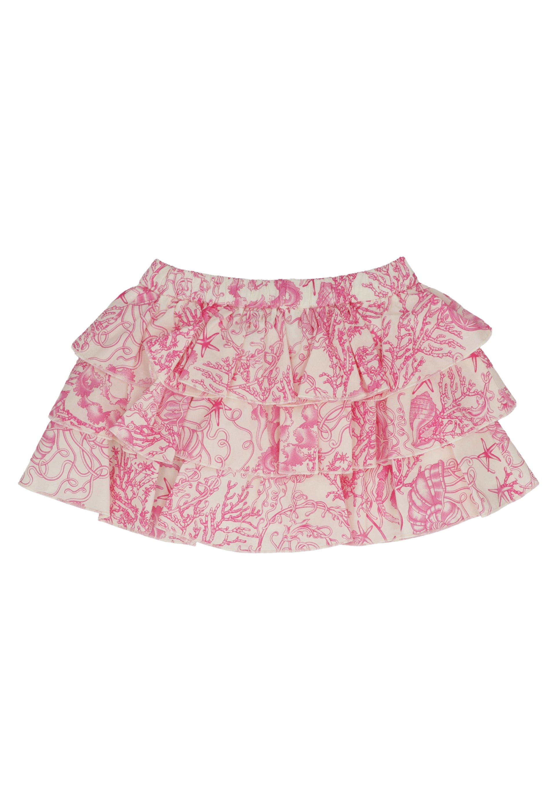 YOUNG VERSACE Ruffled Cotton Skirt for Girls