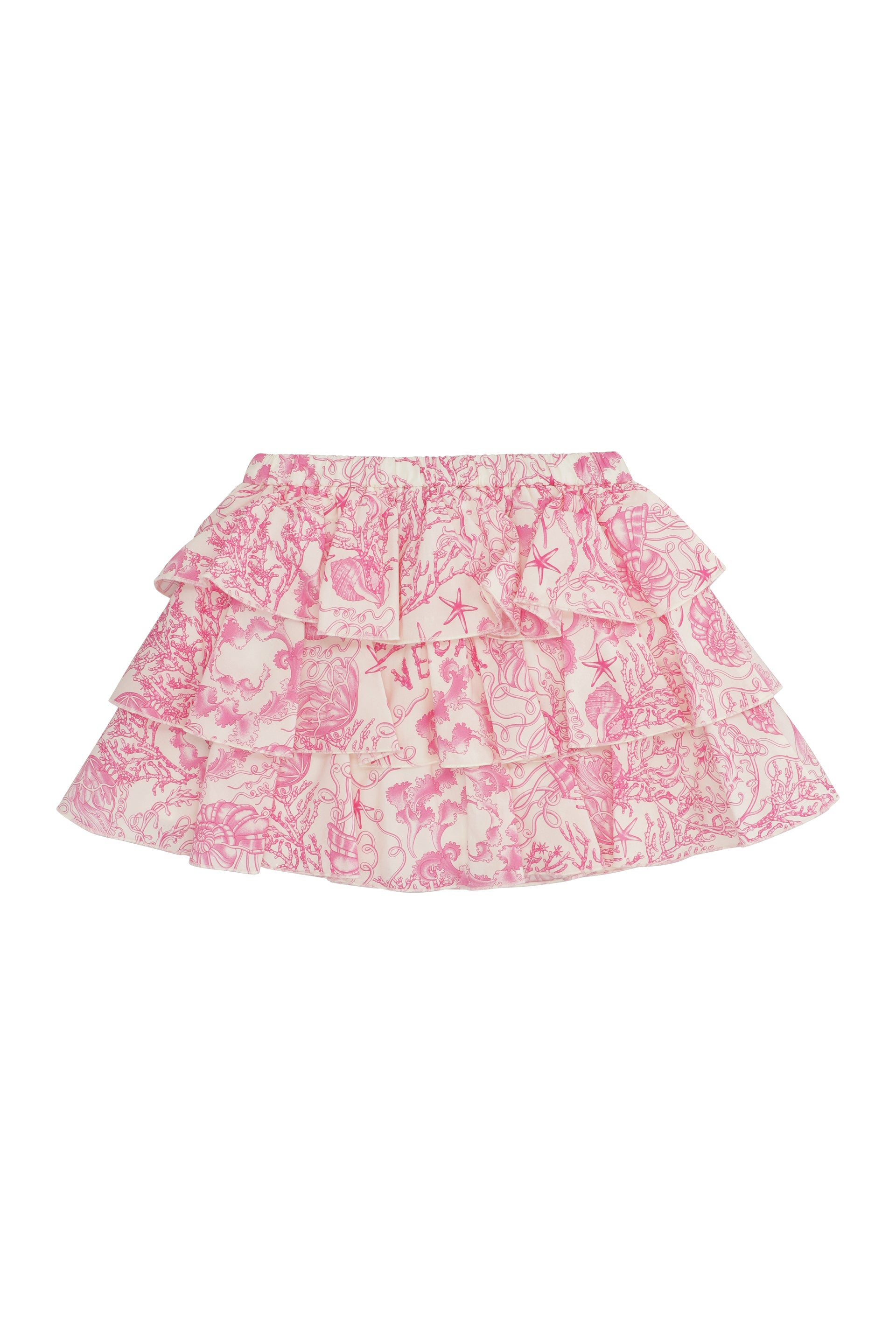YOUNG VERSACE Mini Ruffled Cotton Skirt for Girls