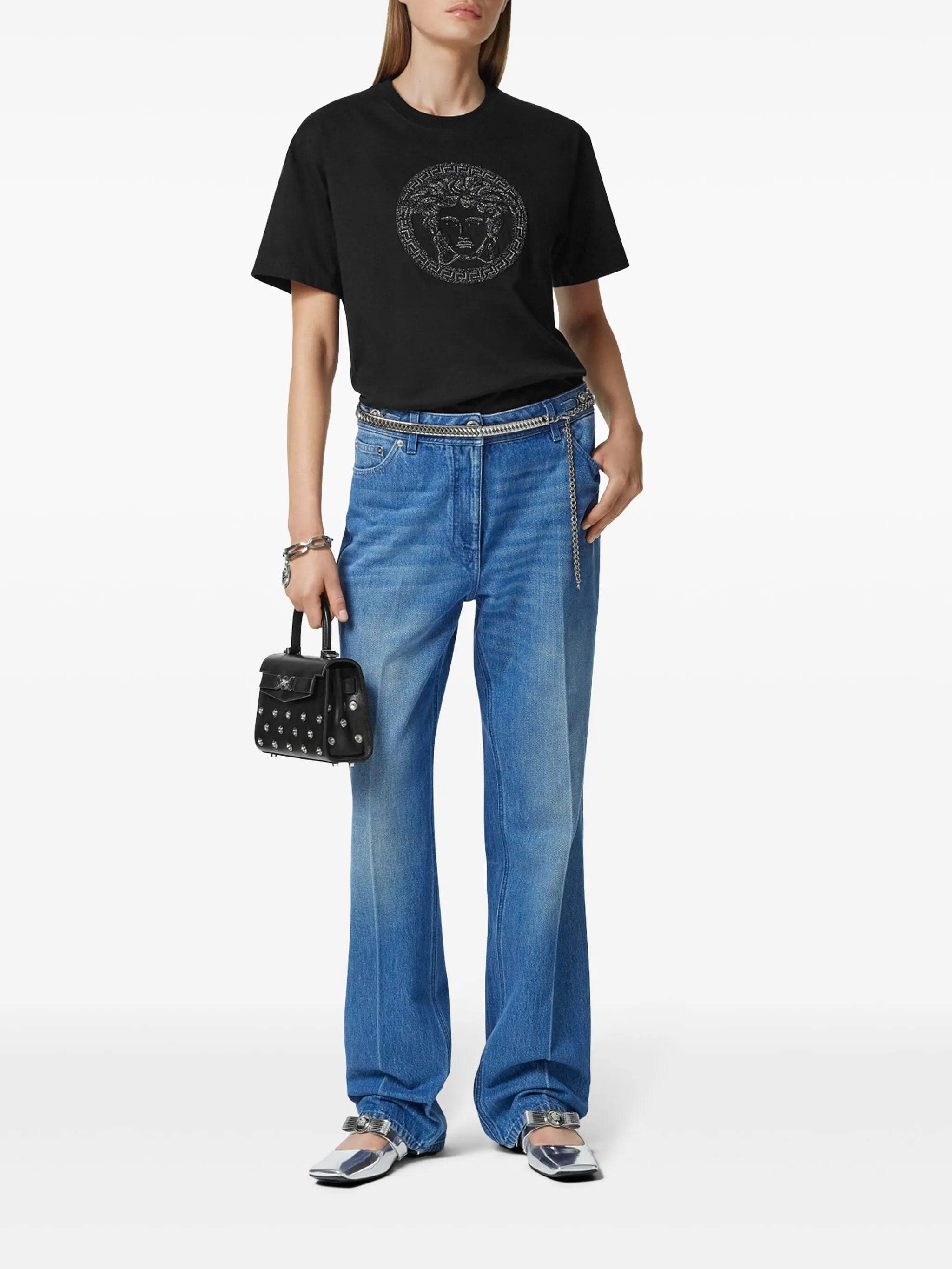 VERSACE Silk T-Shirt for Women - FW25 Collection