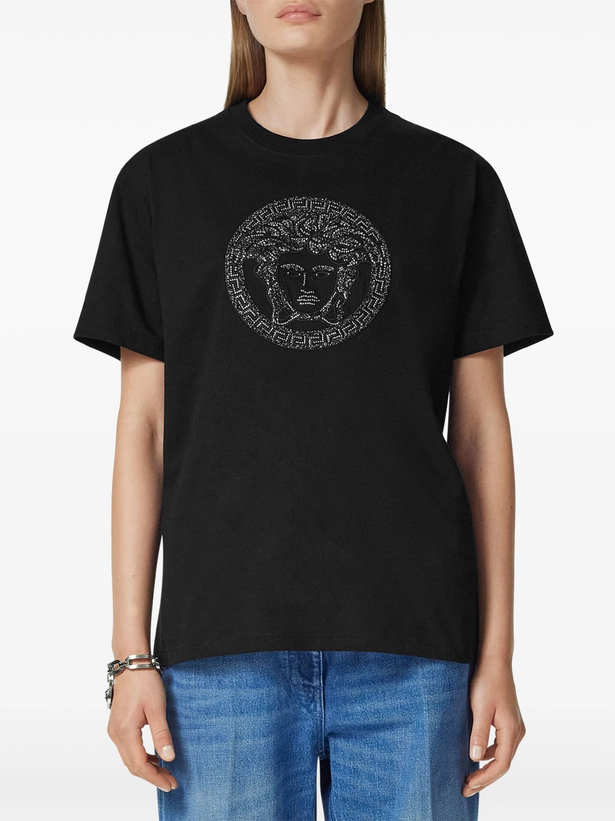 VERSACE Silk T-Shirt for Women - FW25 Collection