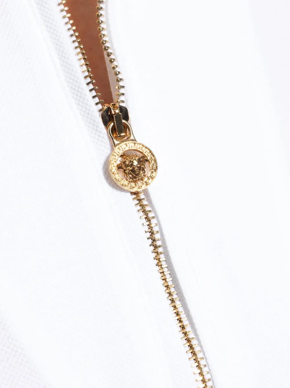 VERSACE Men's Classic Piquet Polo with Embroidered Detail