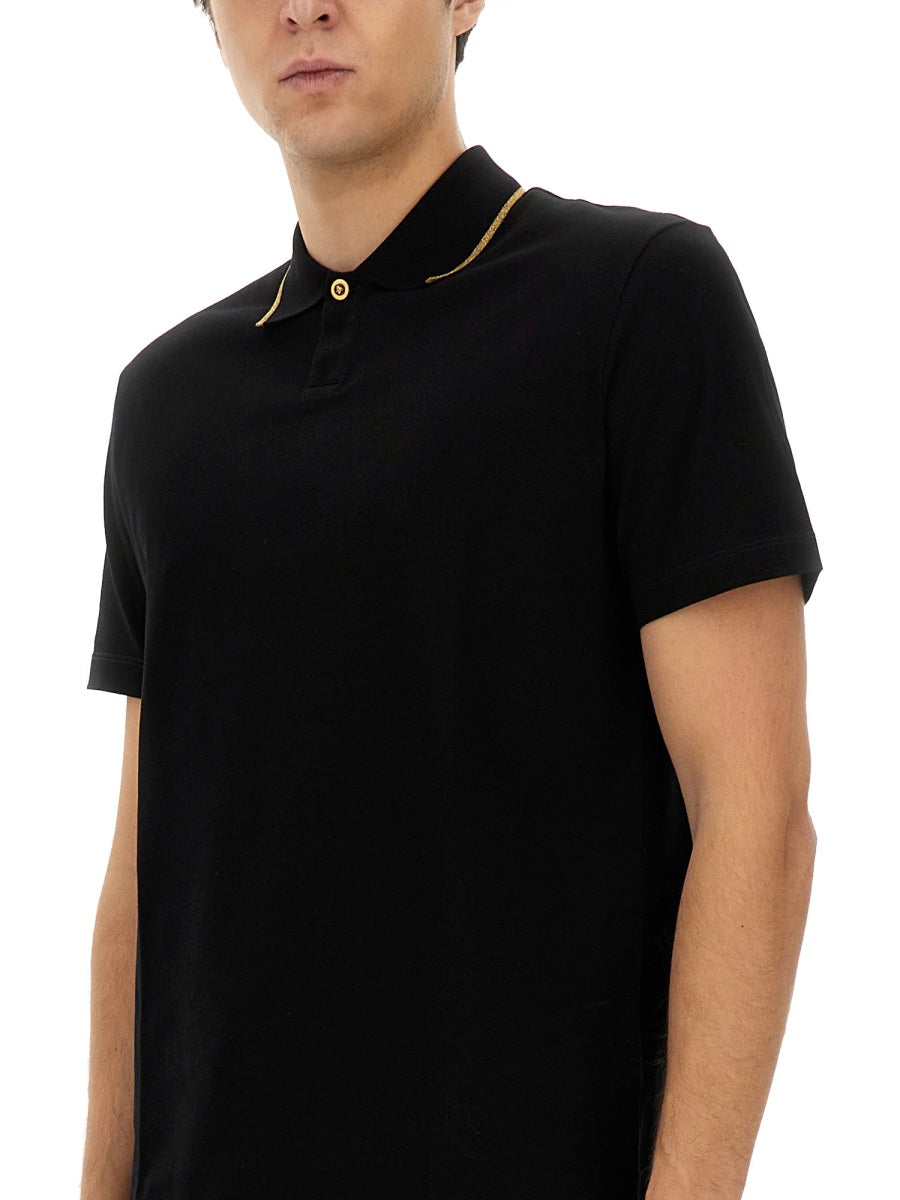 VERSACE Men's Piquet Polo in L Size