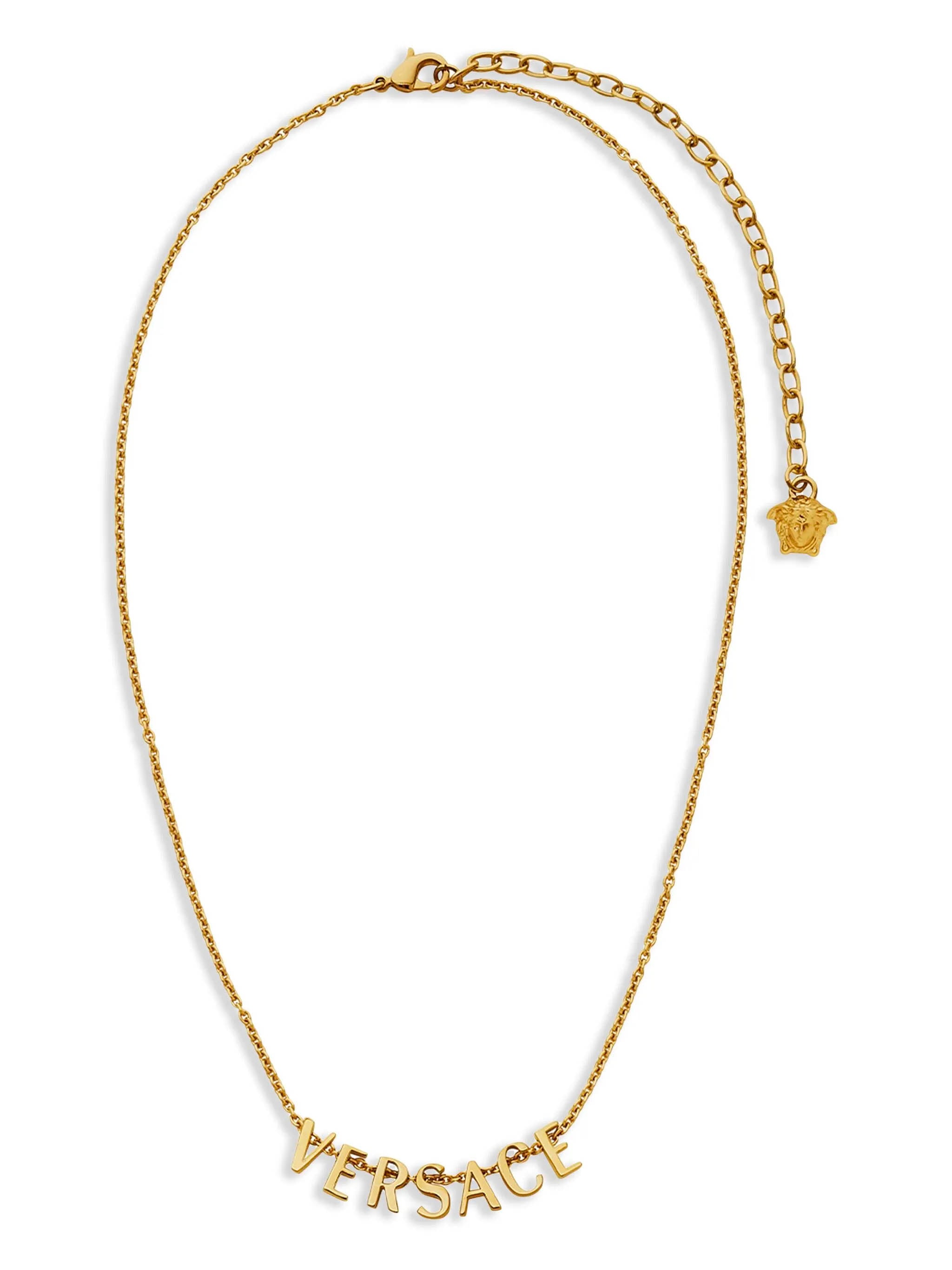 VERSACE Logo Necklace with Lobster Clasp Closure