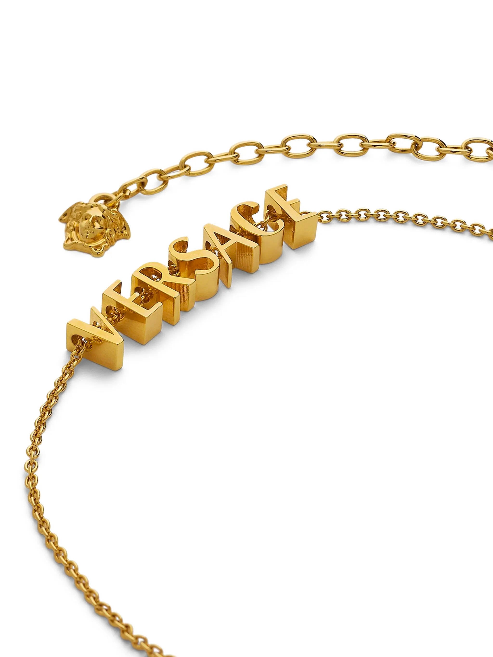 VERSACE Logo Necklace with Lobster Clasp Closure