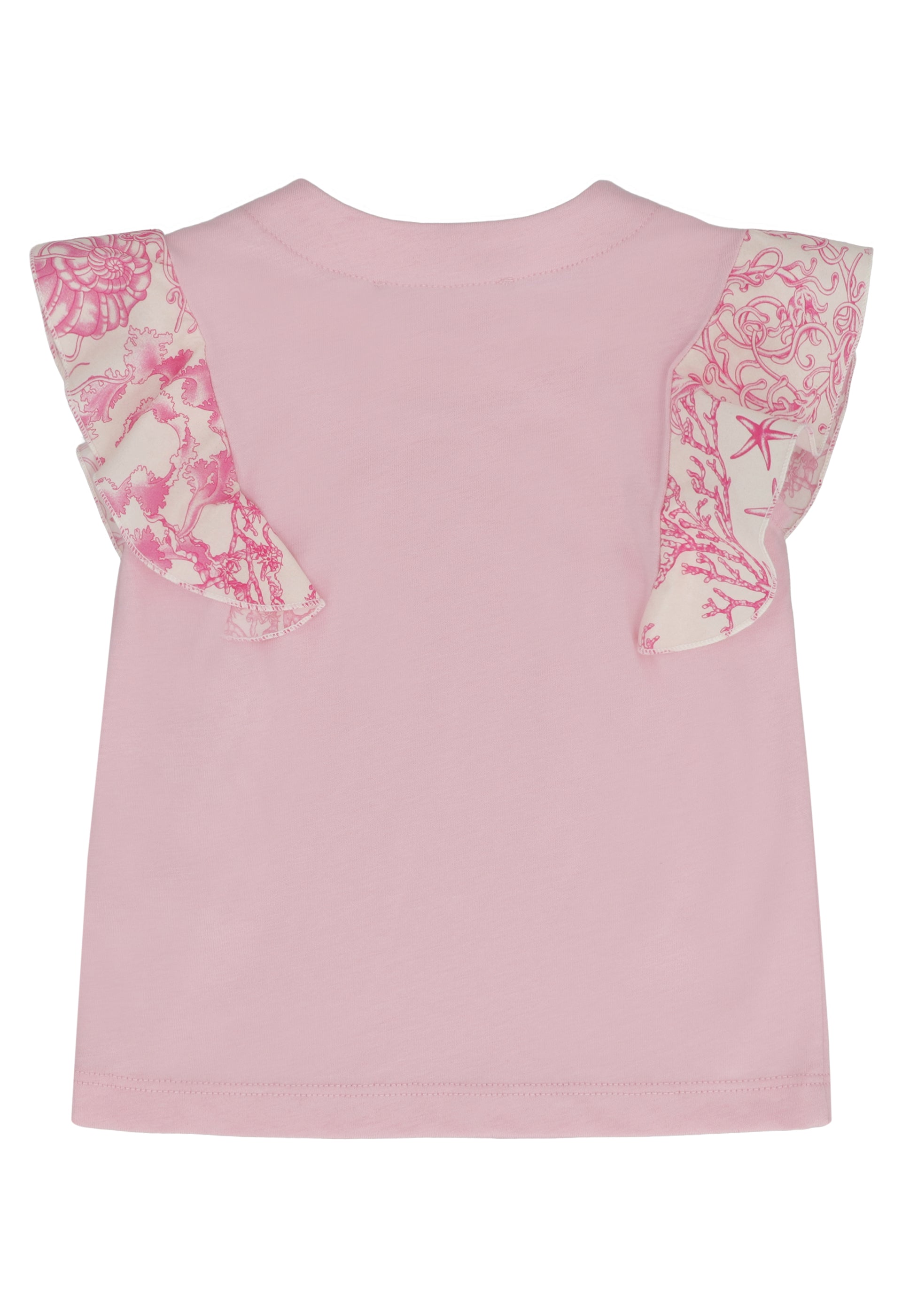 YOUNG VERSACE Mini Cotton Crew-Neck T-Shirt with Buttoned Placket