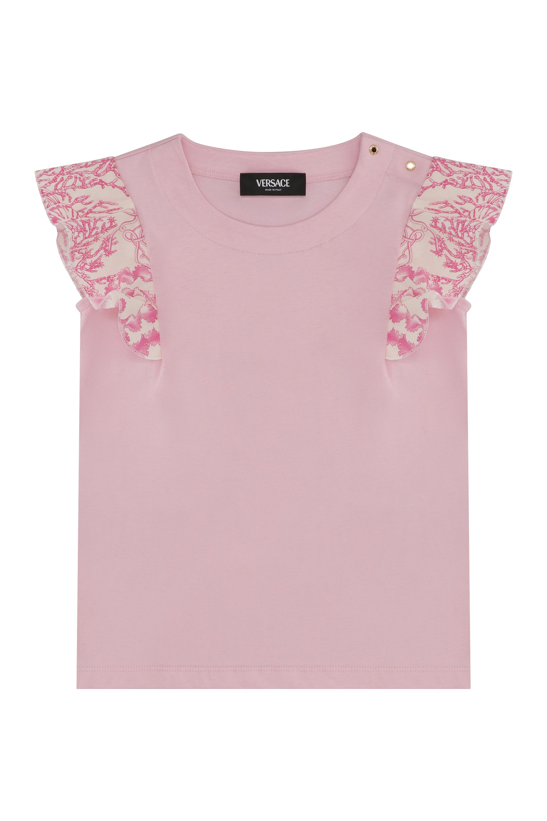 YOUNG VERSACE Cotton Crew-Neck T-Shirt for Girls - FW25 Collection