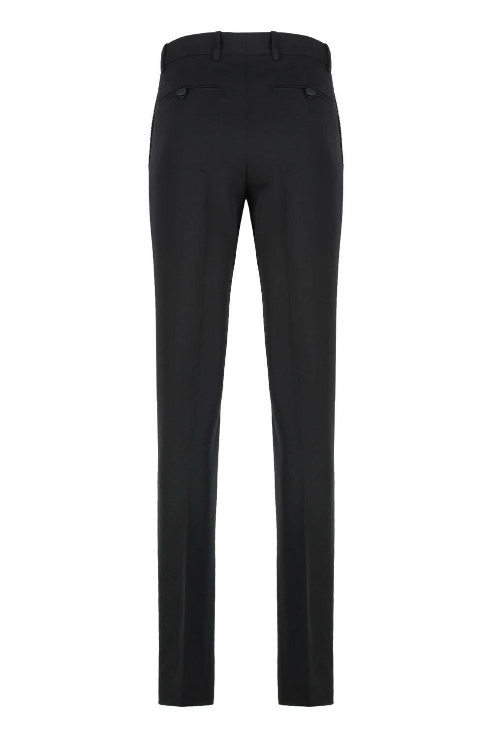 VERSACE Tailored Wool Trousers with Contrast Side Stripes