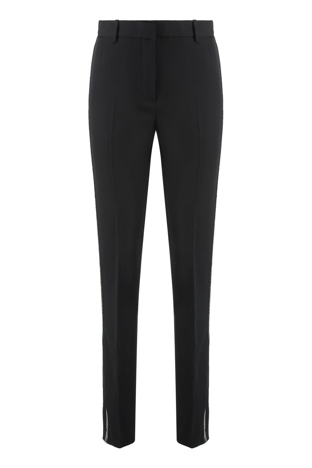 VERSACE Tailored Wool Trousers with Contrast Side Stripes