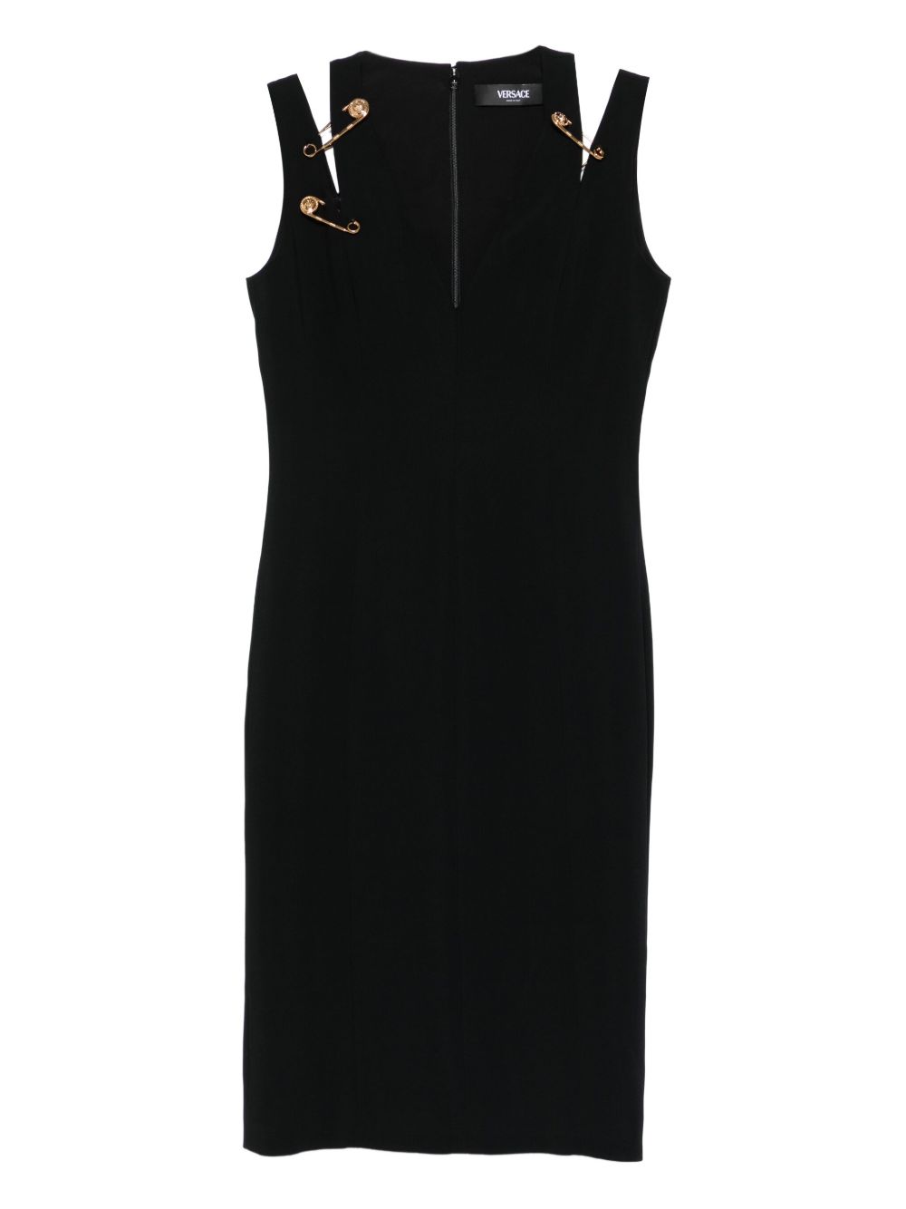 VERSACE Chic Mini Cocktail Dress with Safety-Pin Embellishments