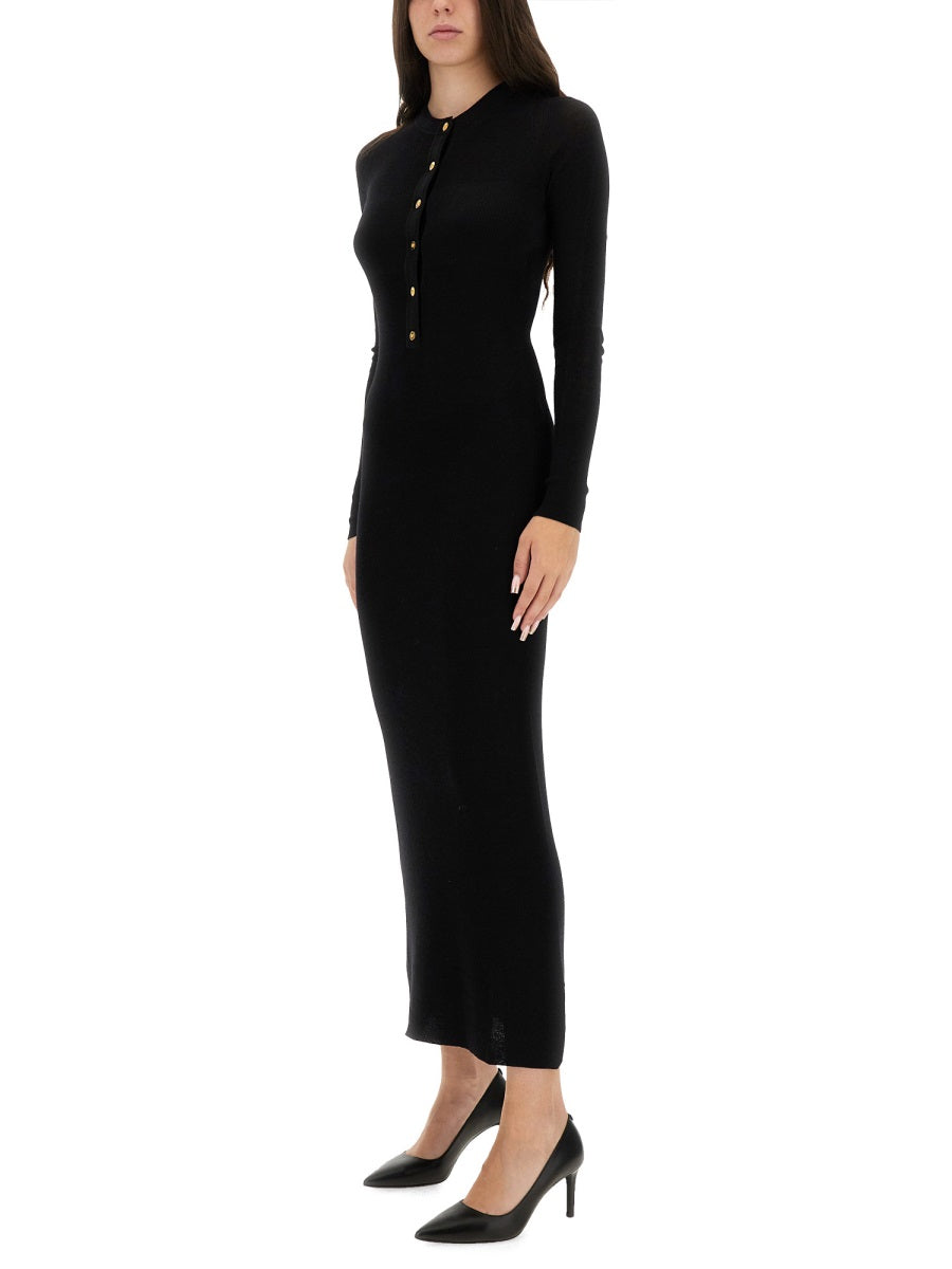 VERSACE Wool Dress with Buttons - Size 40 IT