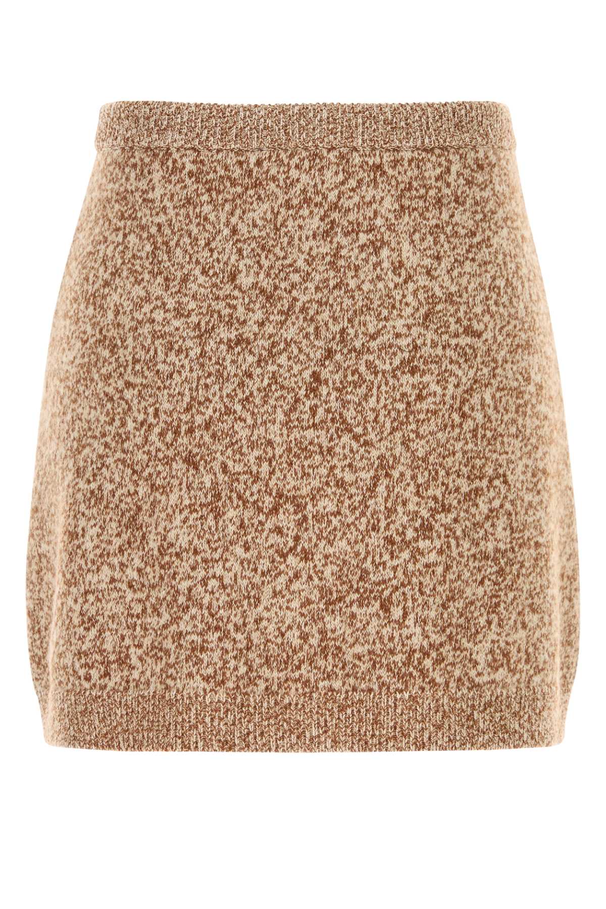 VERSACE Two-Tone Virgin Wool Blend Mini Skirt