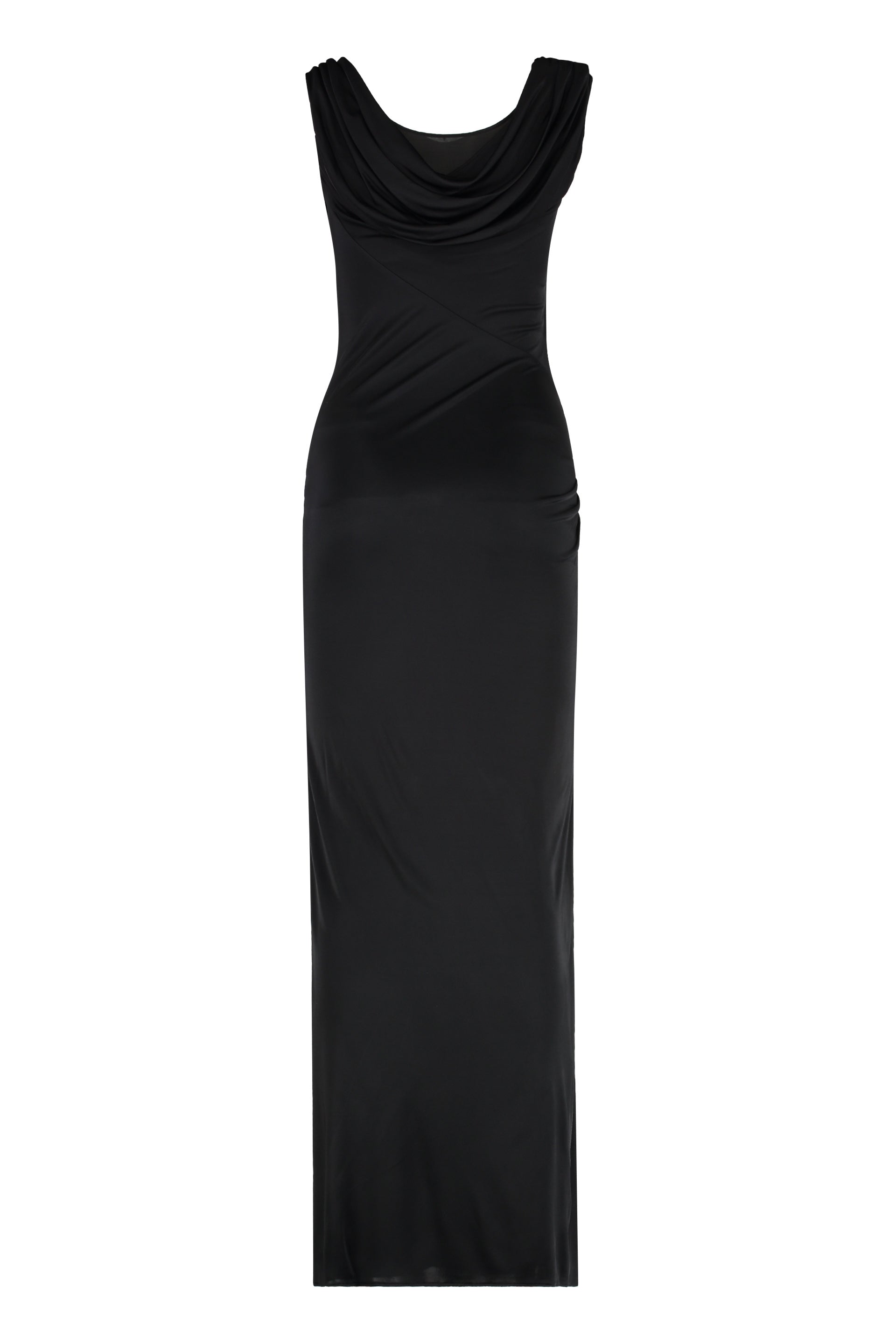 VERSACE Draped Asymmetric Neckline T-Shirt Gown - Size 40