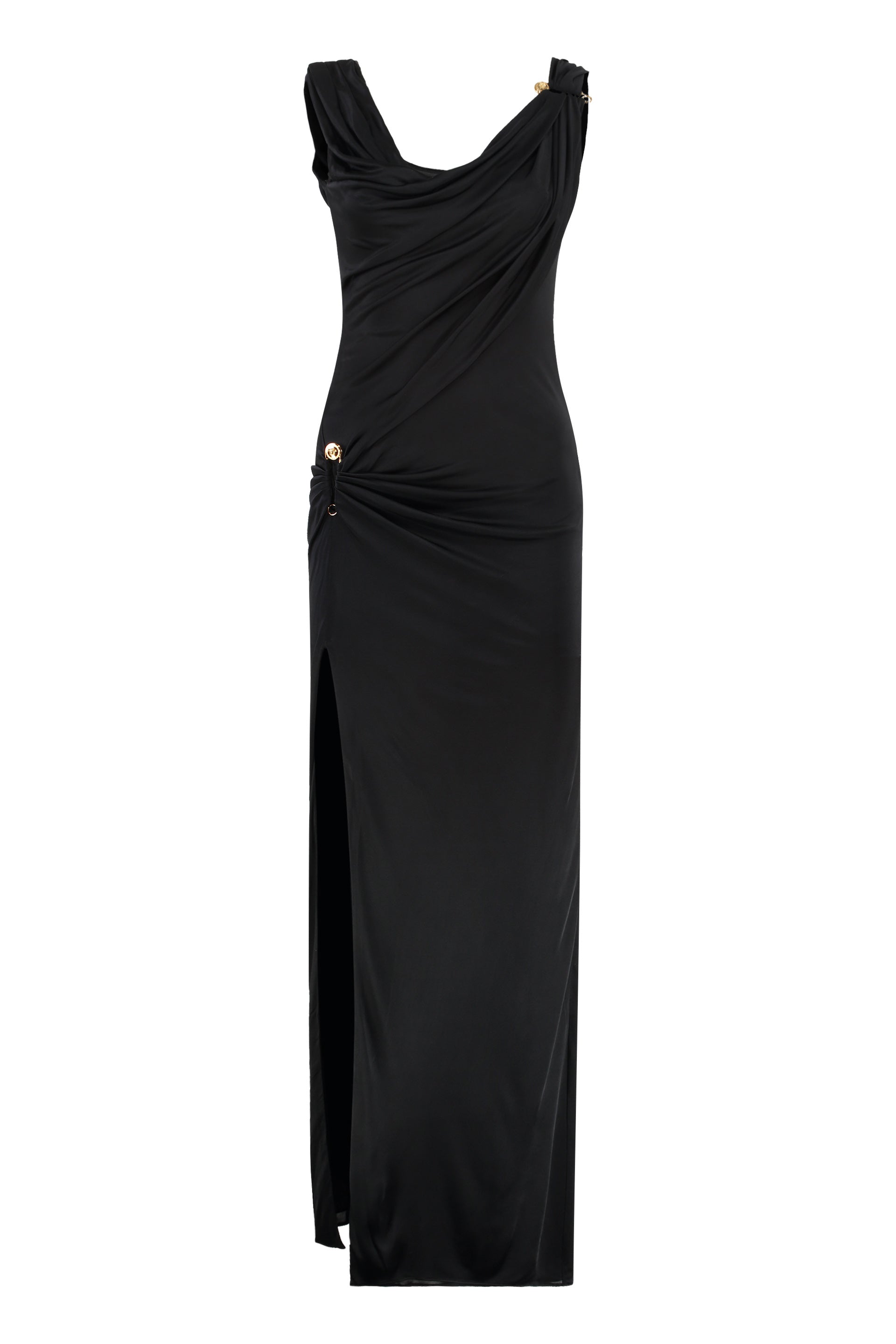 VERSACE Maxi Dress with Front Logo Detail
