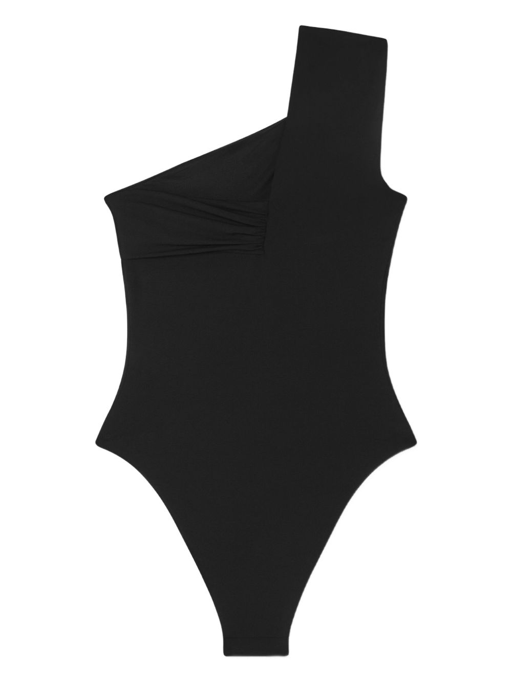 VERSACE One-Shoulder High Cut Swimwear with Signature Safety Pin Detail