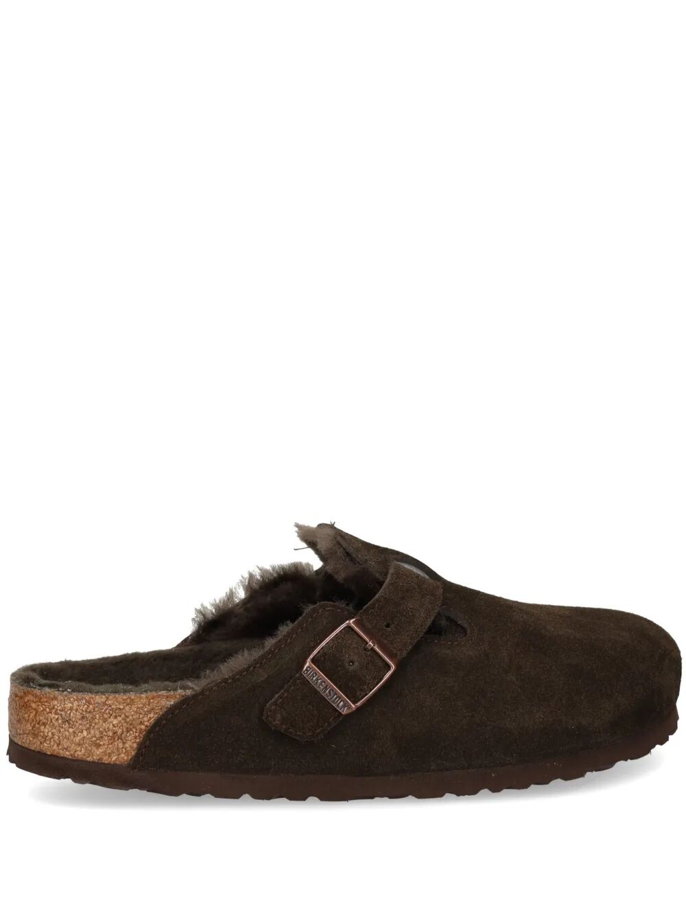 BIRKENSTOCK Shearling Suede Leather Slippers