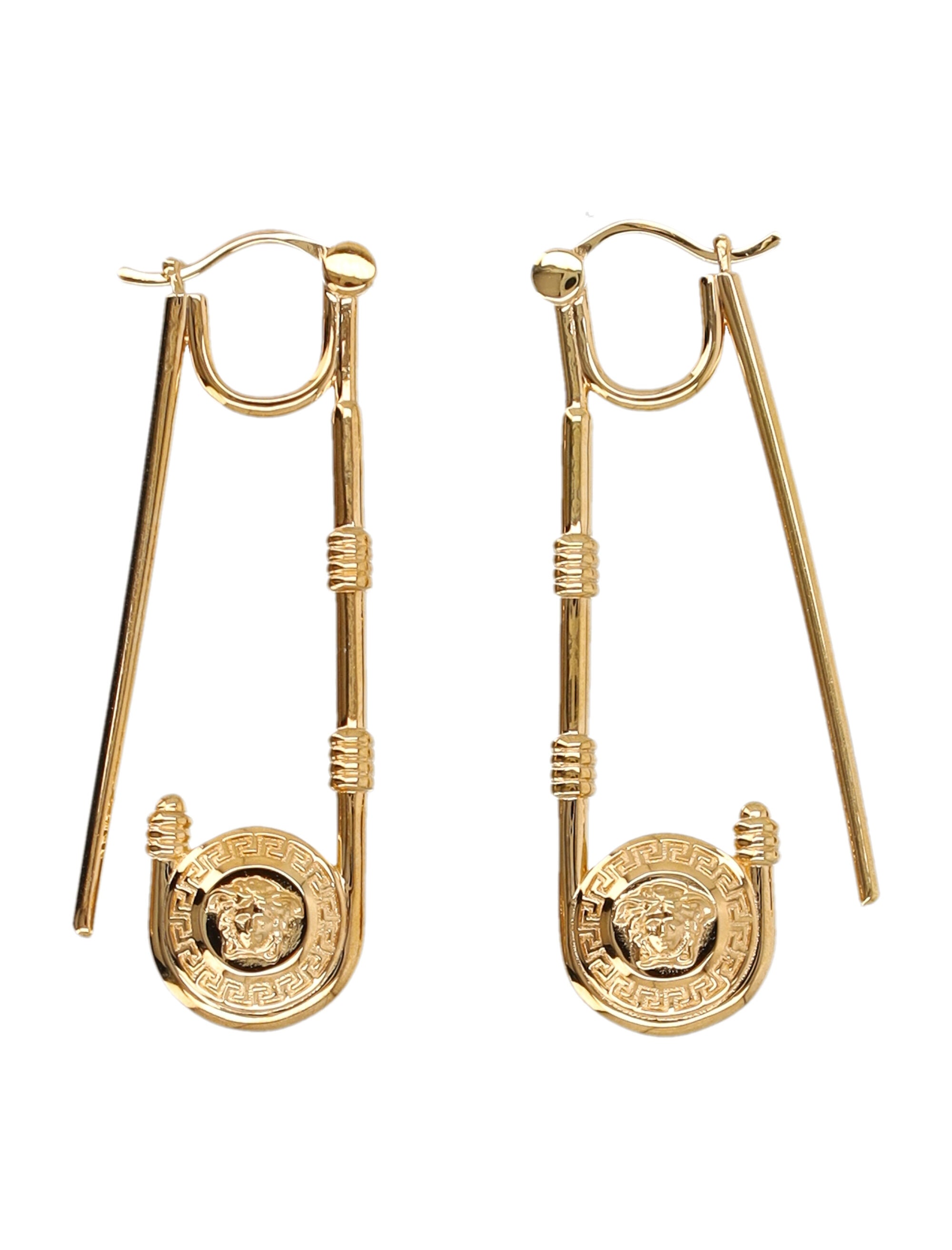 VERSACE Safety Pin Drop Earrings - 5 cm