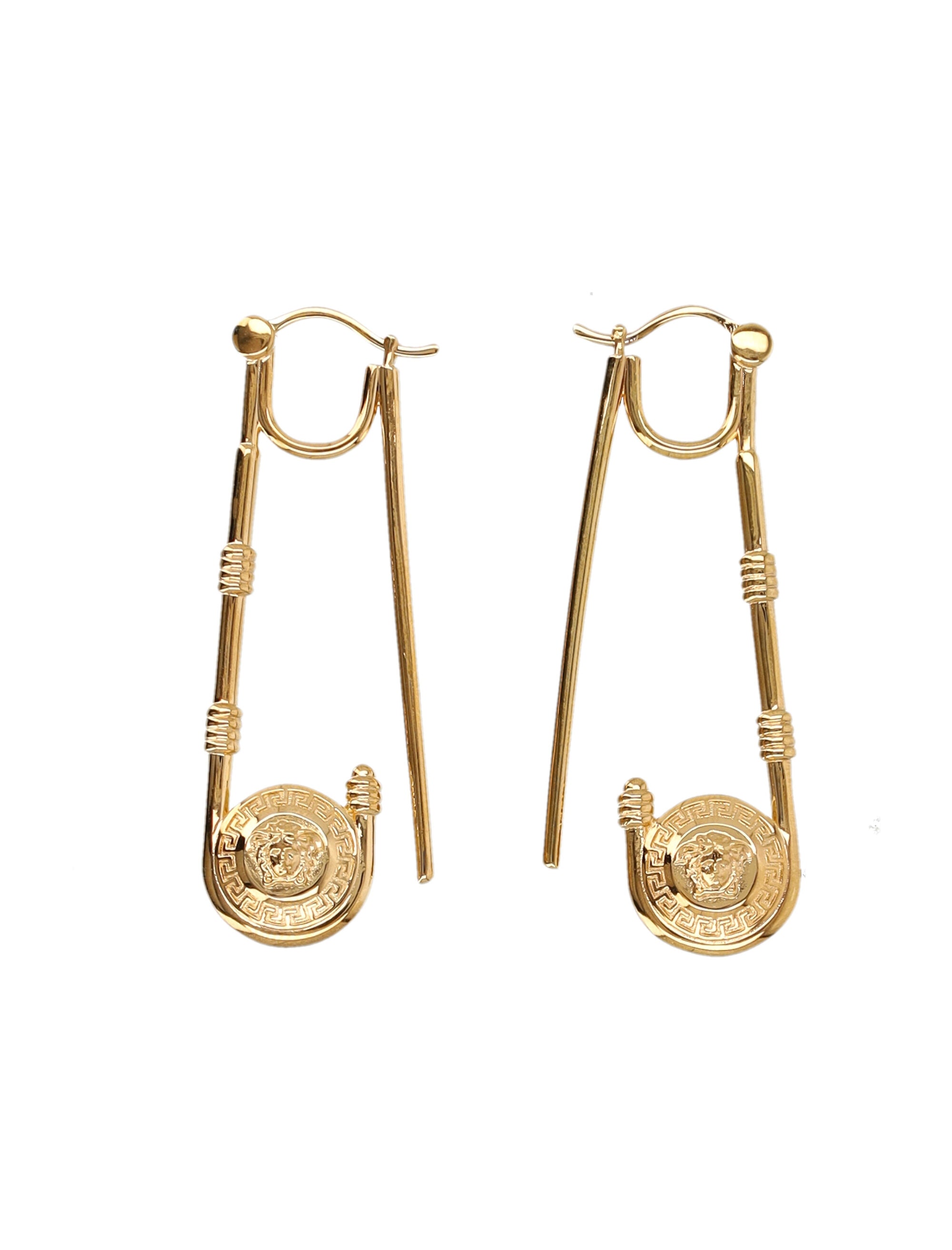 VERSACE Safety Pin Drop Earrings - 5 cm