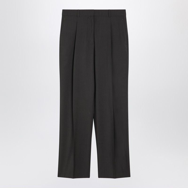 THE ROW Mikkela Wool Trousers - High Waist, Straight Leg