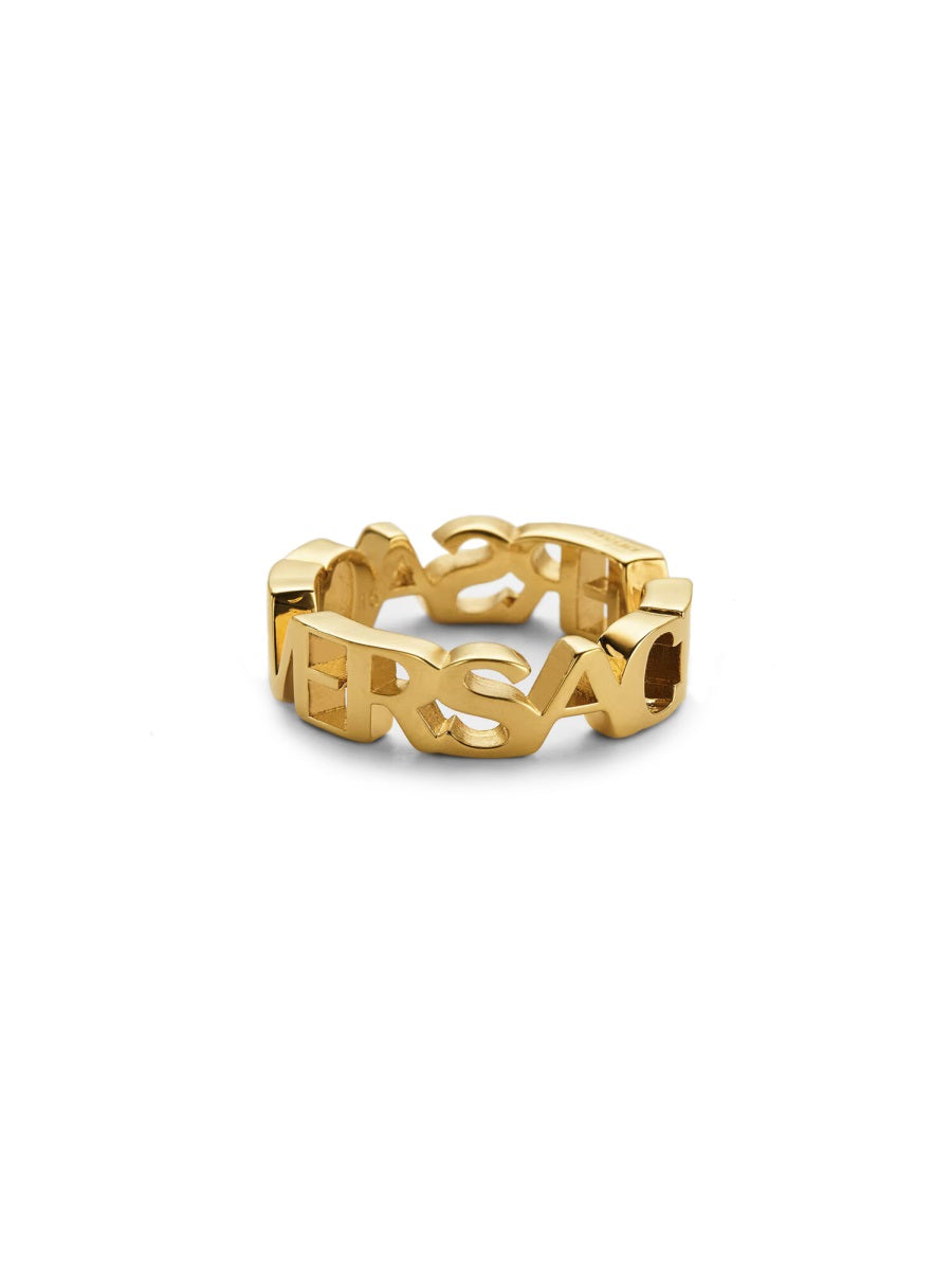 VERSACE Metal Logo Ring for Men