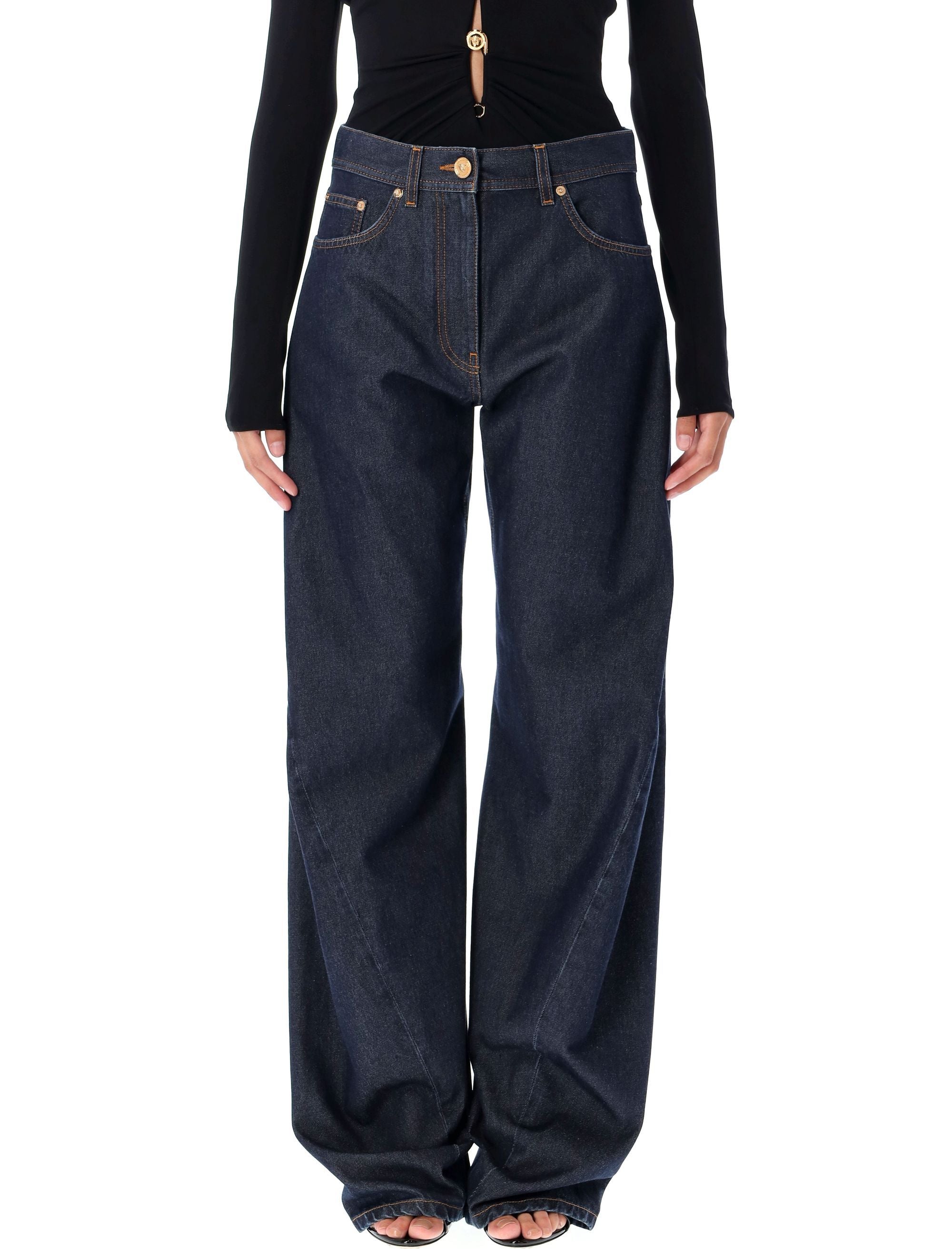 VERSACE Twisted Baggy Jeans - Women's Size 27