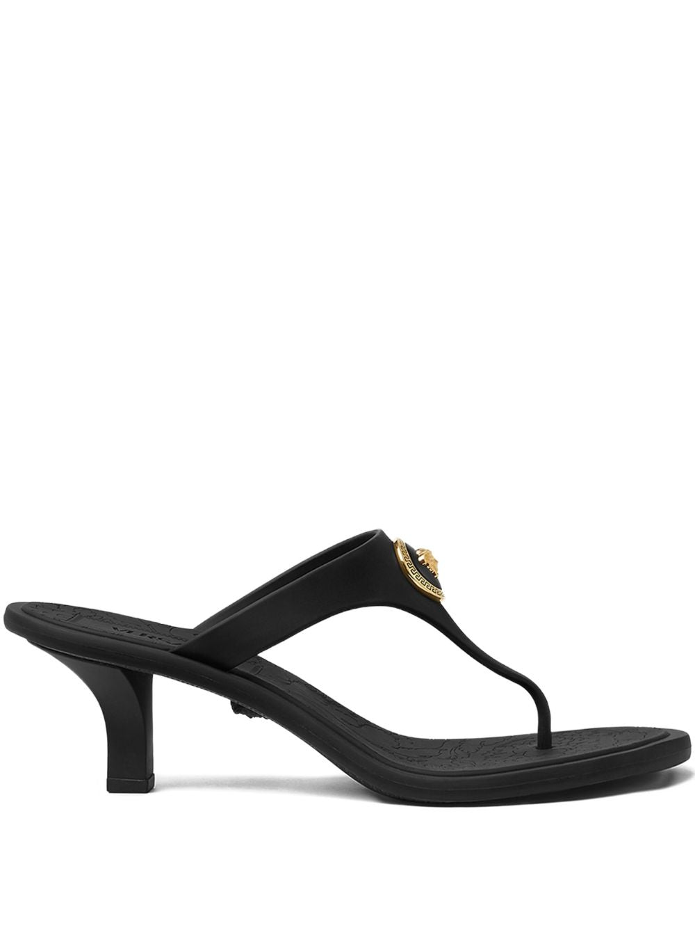 VERSACE Chic Slip-On Style Kitten Heel Sandals