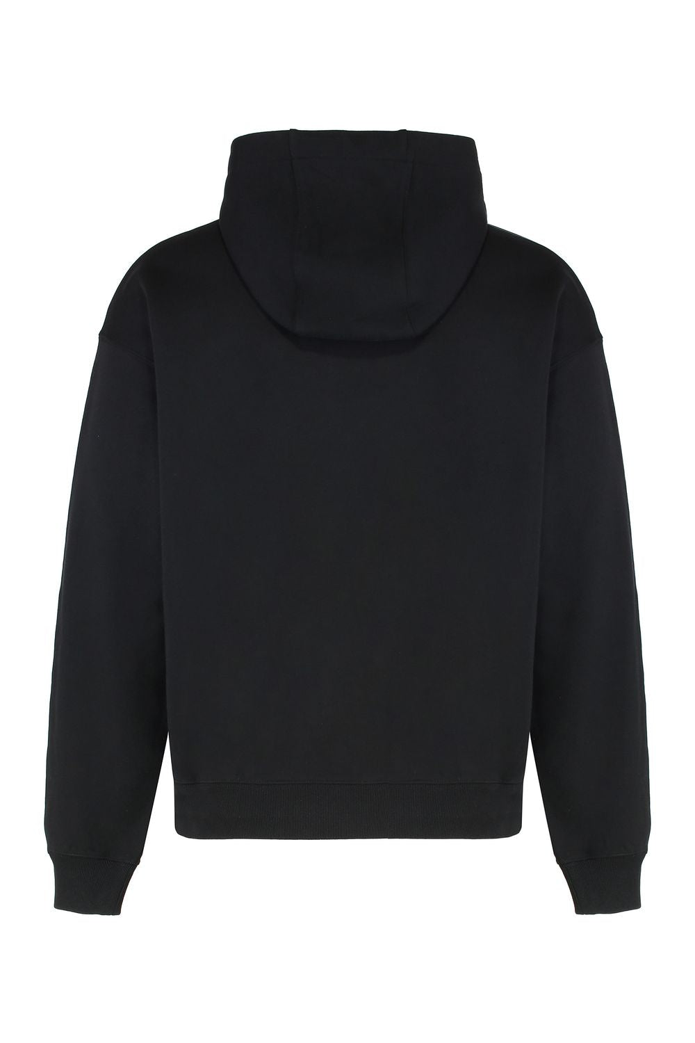 VERSACE Cotton Hoodie with Ribbed Edges