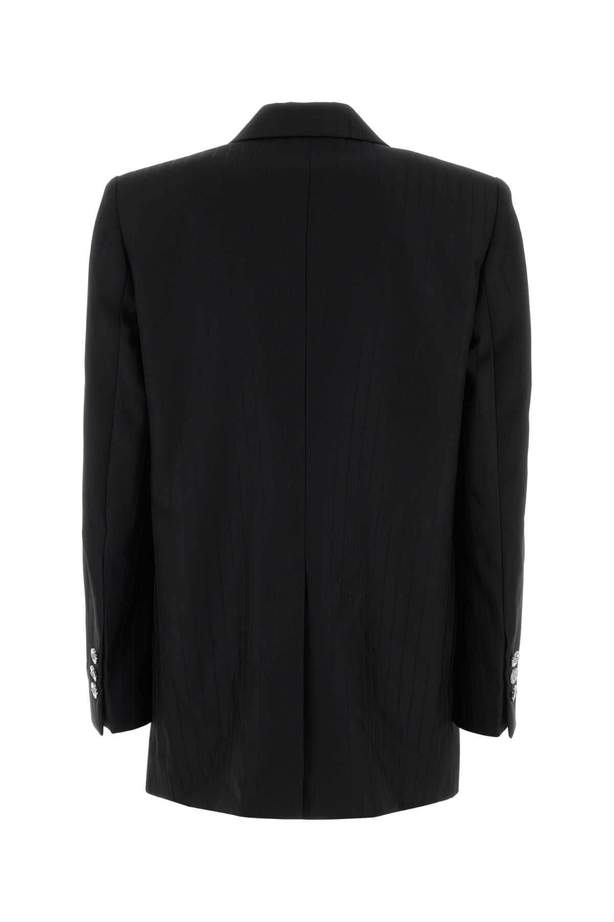 VERSACE Wool Blazer with Tonal Pinstripes for Women - FW25
