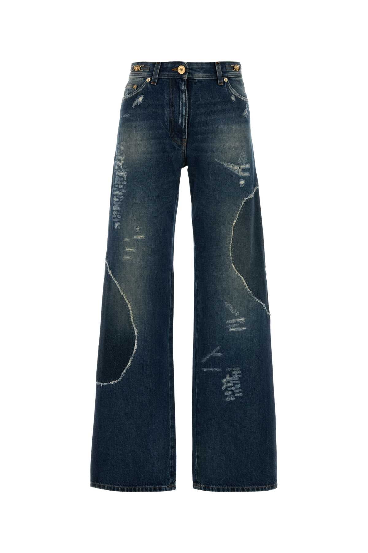 VERSACE Wide-Leg Vintage Wash Jeans for Women