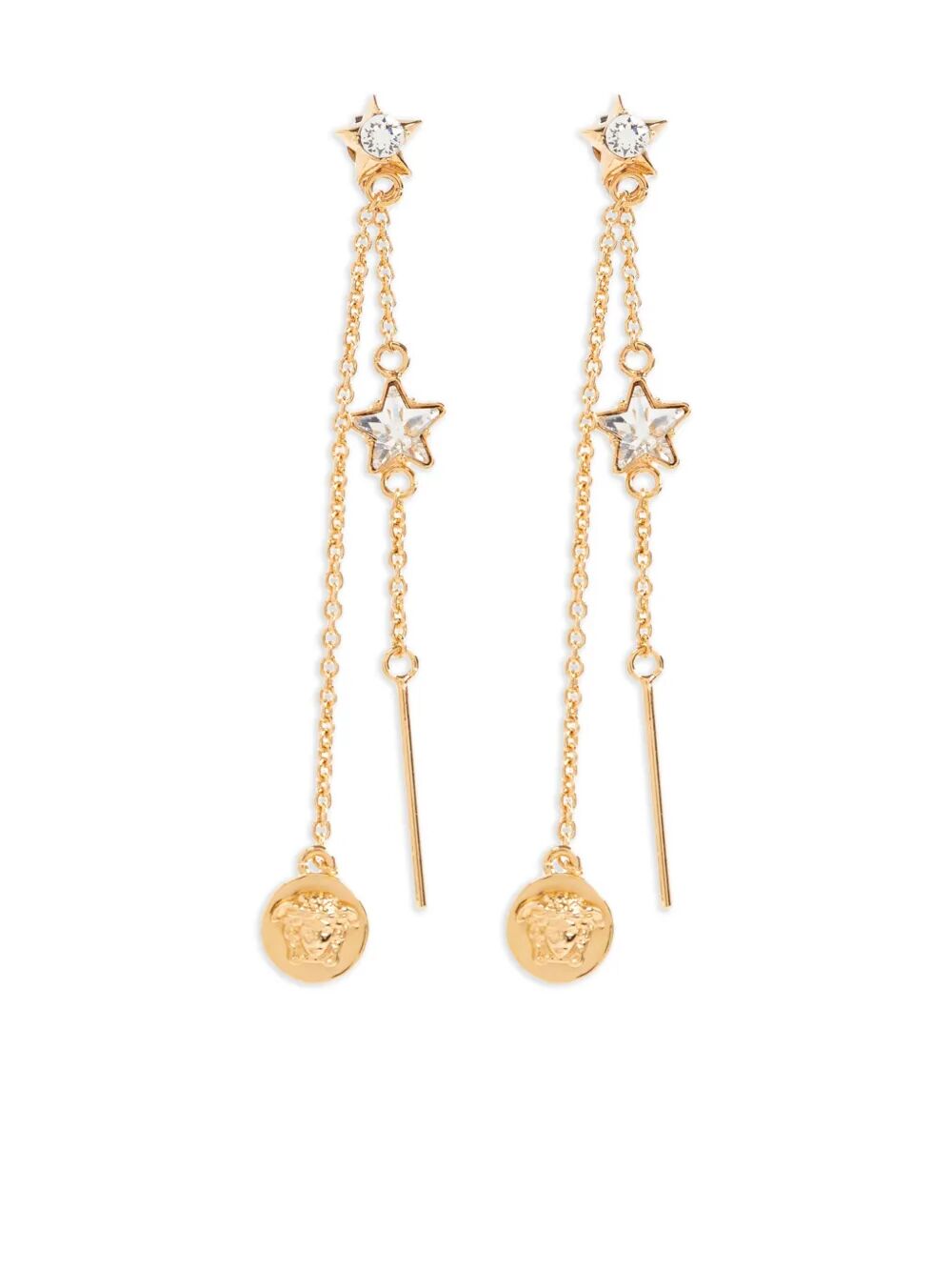 VERSACE Striking Metal Strass Earrings