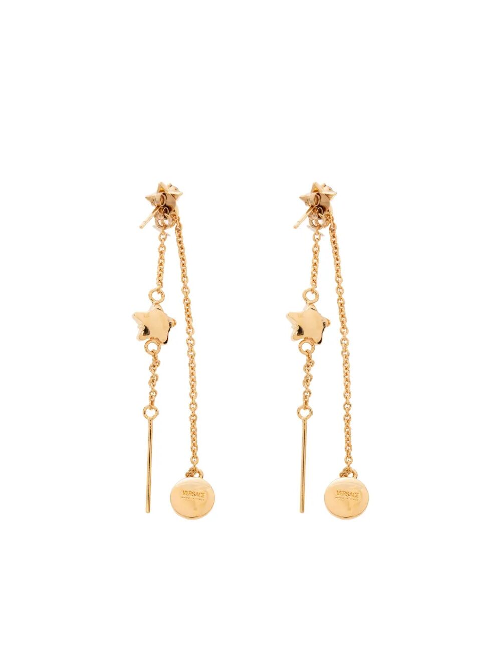 VERSACE Striking Metal Strass Earrings