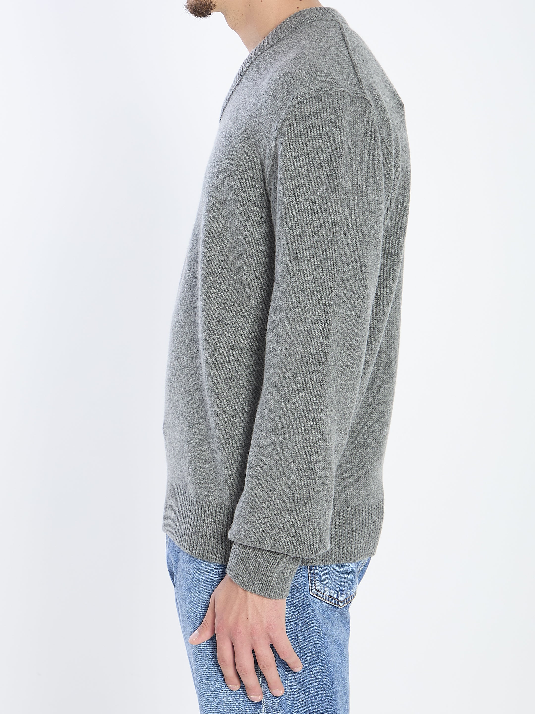 THE ROW Mid-Weight Cashmere V-Neck Sweater Size L