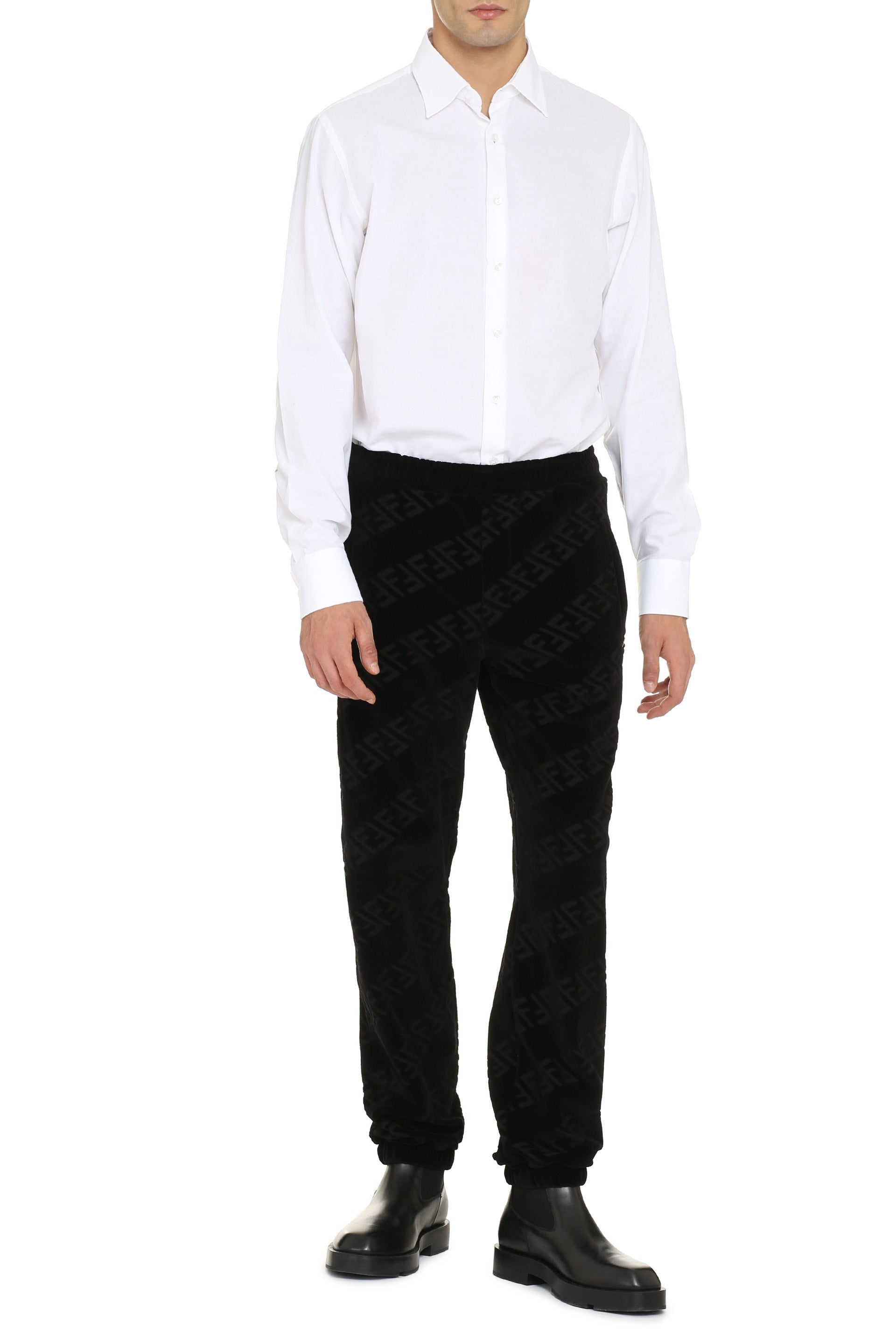 THE (ALPHABET) Men's Oxford Cotton Shirt - Rounded Hem