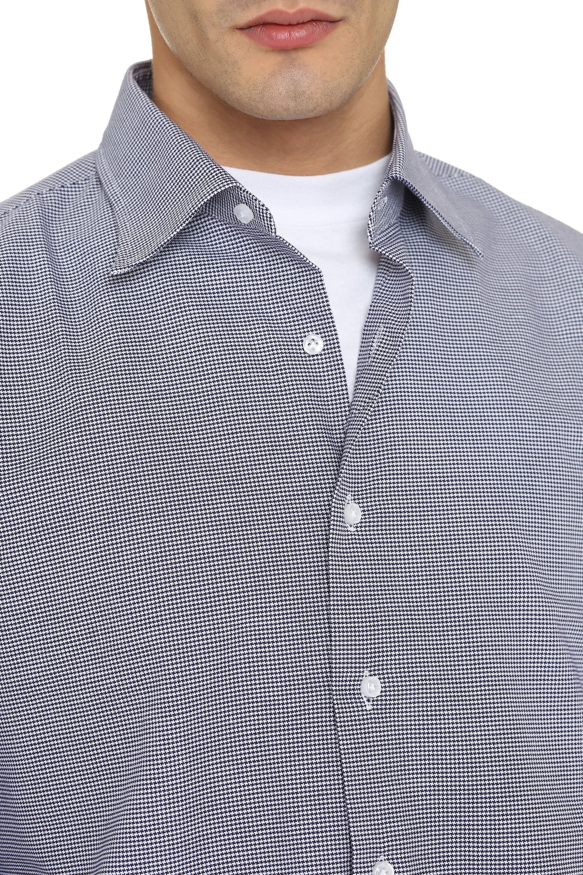 THE (ALPHABET) The Mini Gingham Print Cotton Shirt