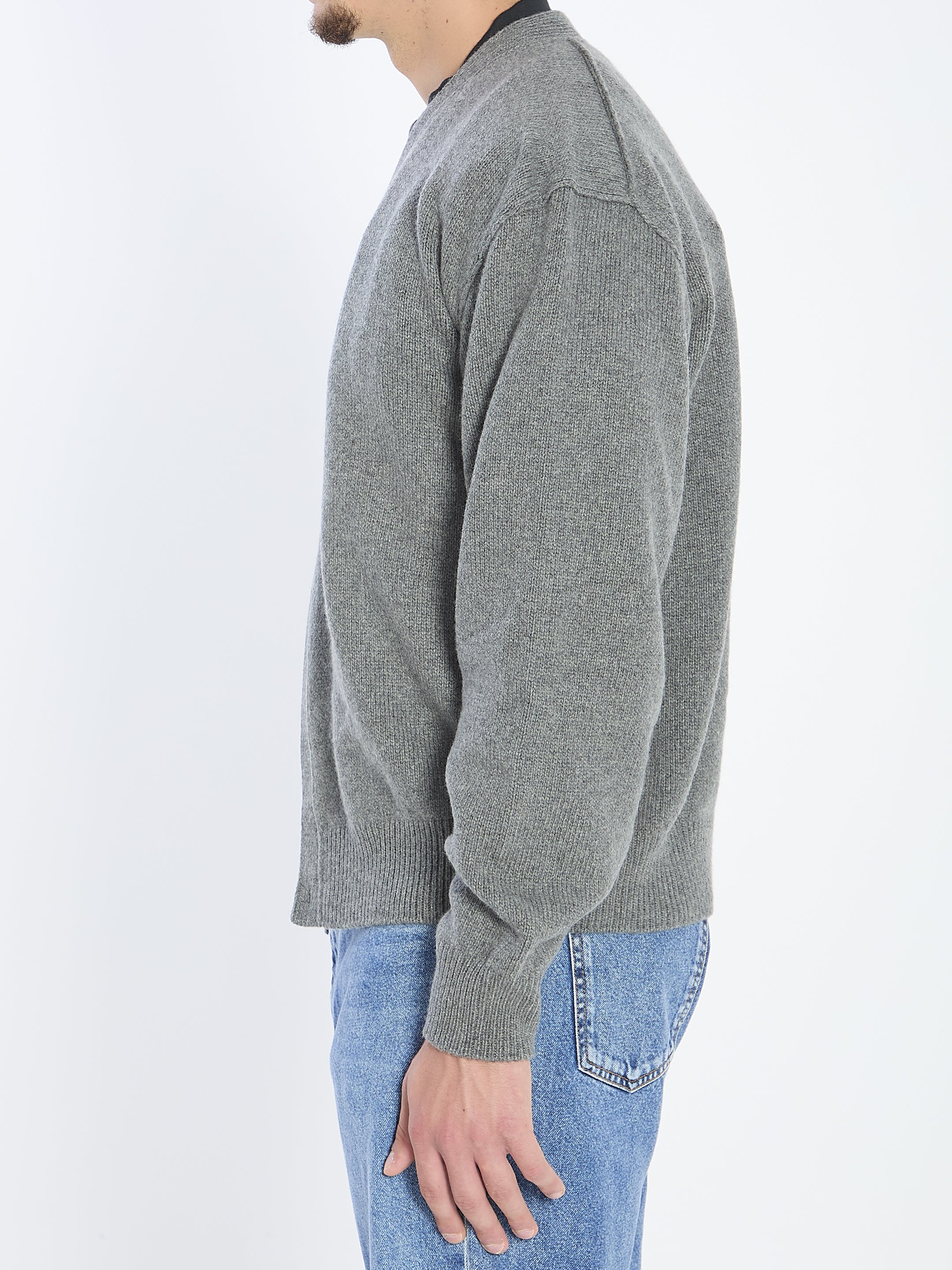 THE ROW Men's Mid-Weight Cardigan with V-Neck and Button Closure - Size M