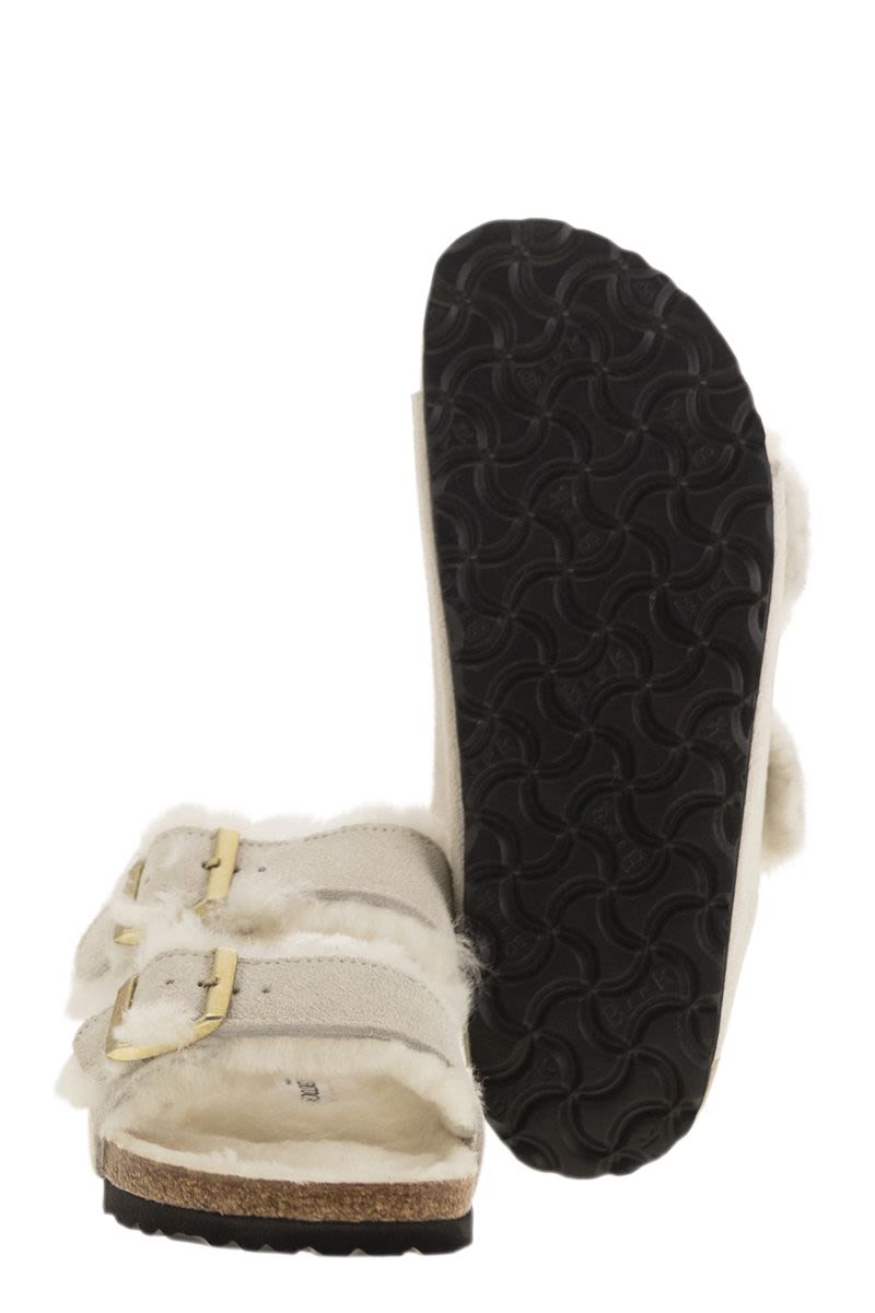 BIRKENSTOCK Suede Lamb Fur Slippers - Classic Comfort for Women