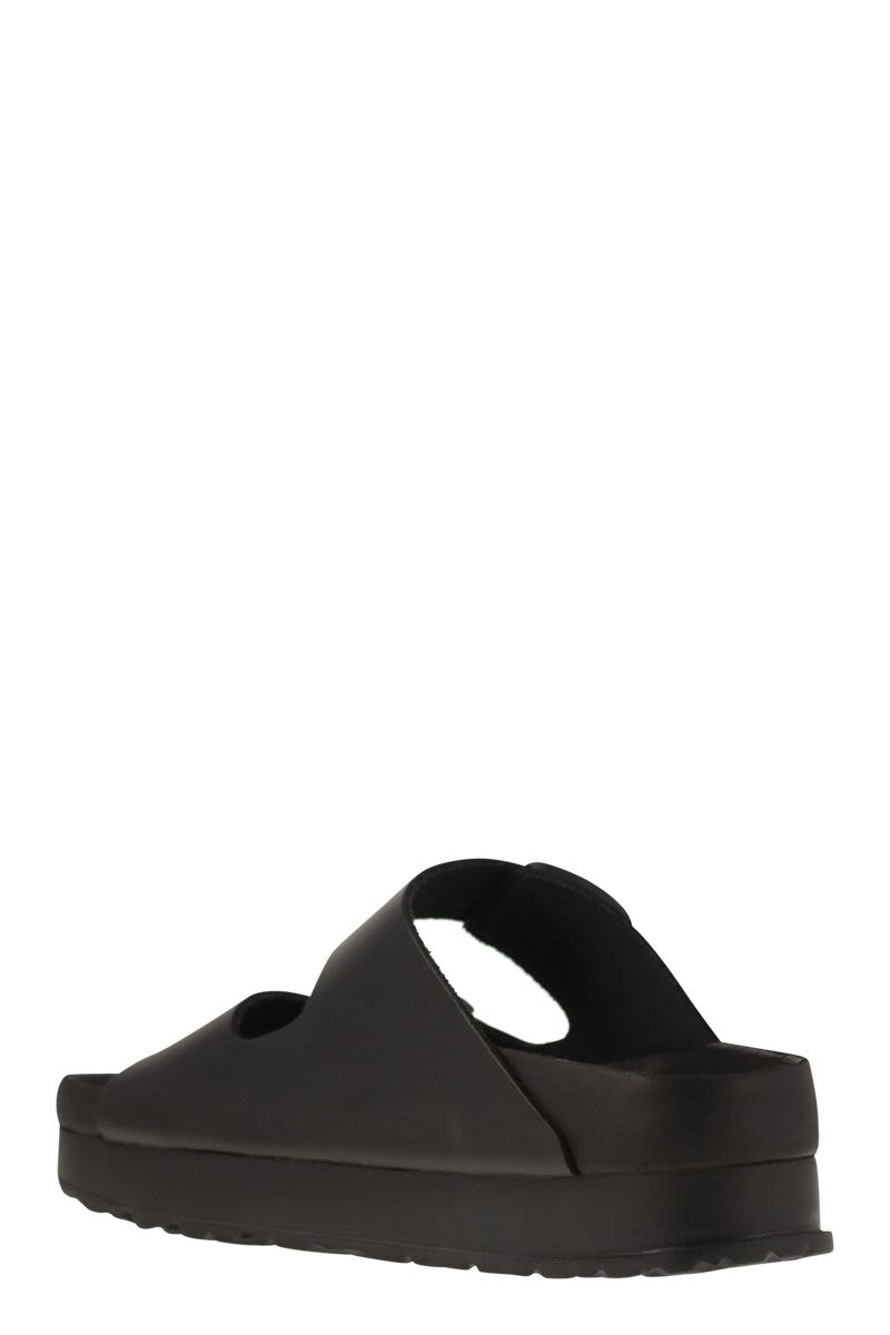 BIRKENSTOCK Arizona Platform Slipper with Leather Buckles - 25mm Heel