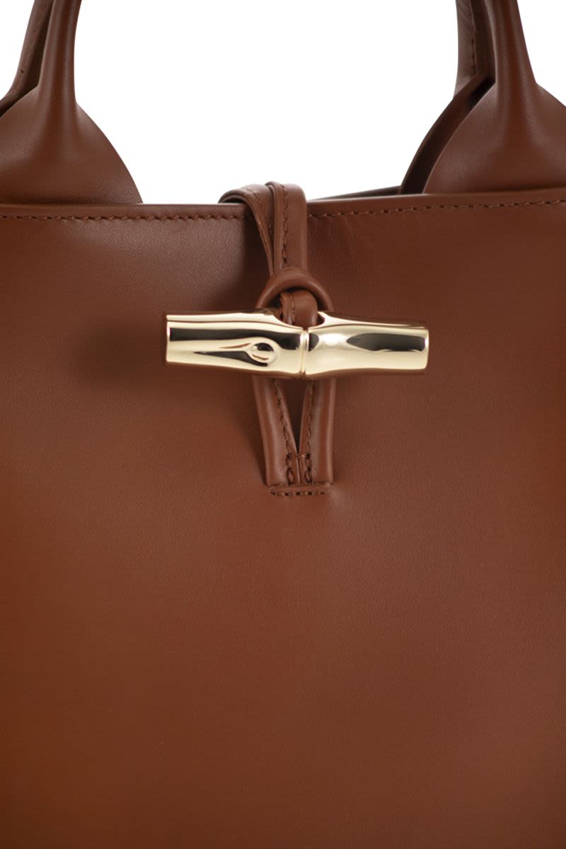 LONGCHAMP Mini Leather Handbag with Bamboo Clasp
