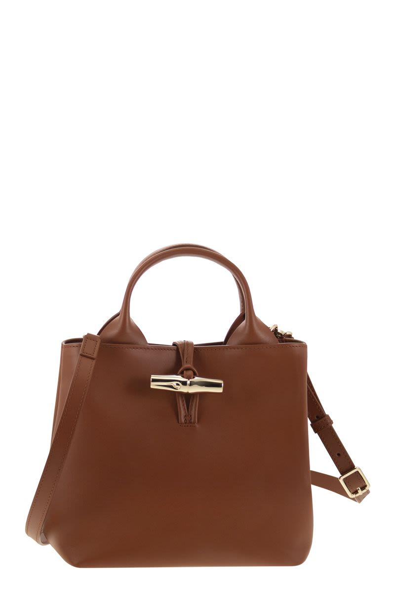 LONGCHAMP Mini Leather Handbag with Bamboo Clasp