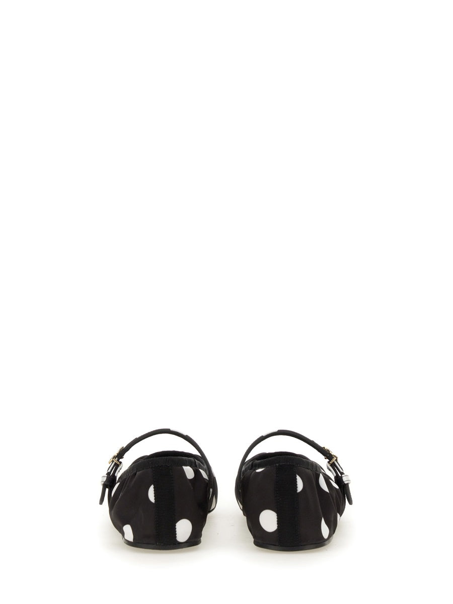 DOLCE & GABBANA Printed Satin Ballerina Flats