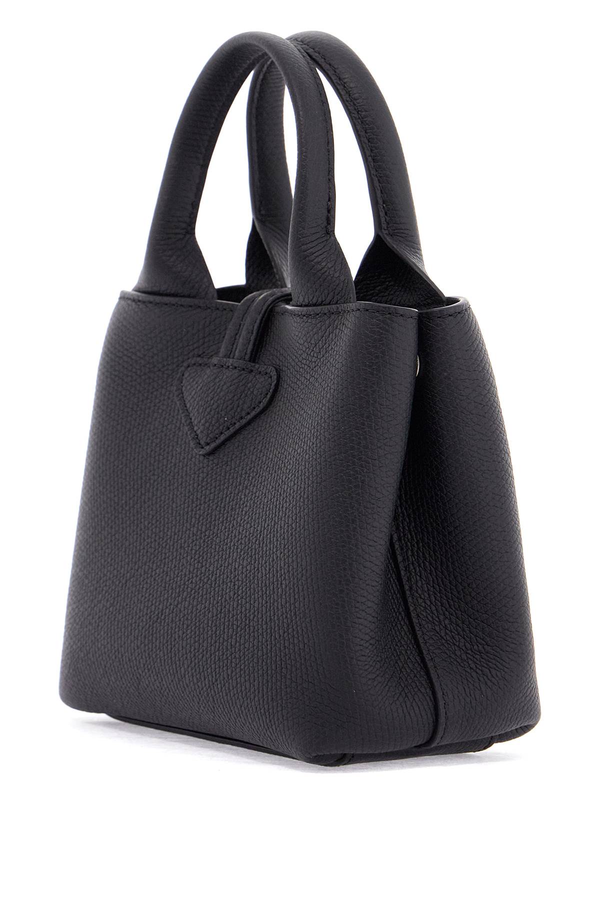 LONGCHAMP Mini Fine-Grain Leather Handbag with Bamboo Clasp