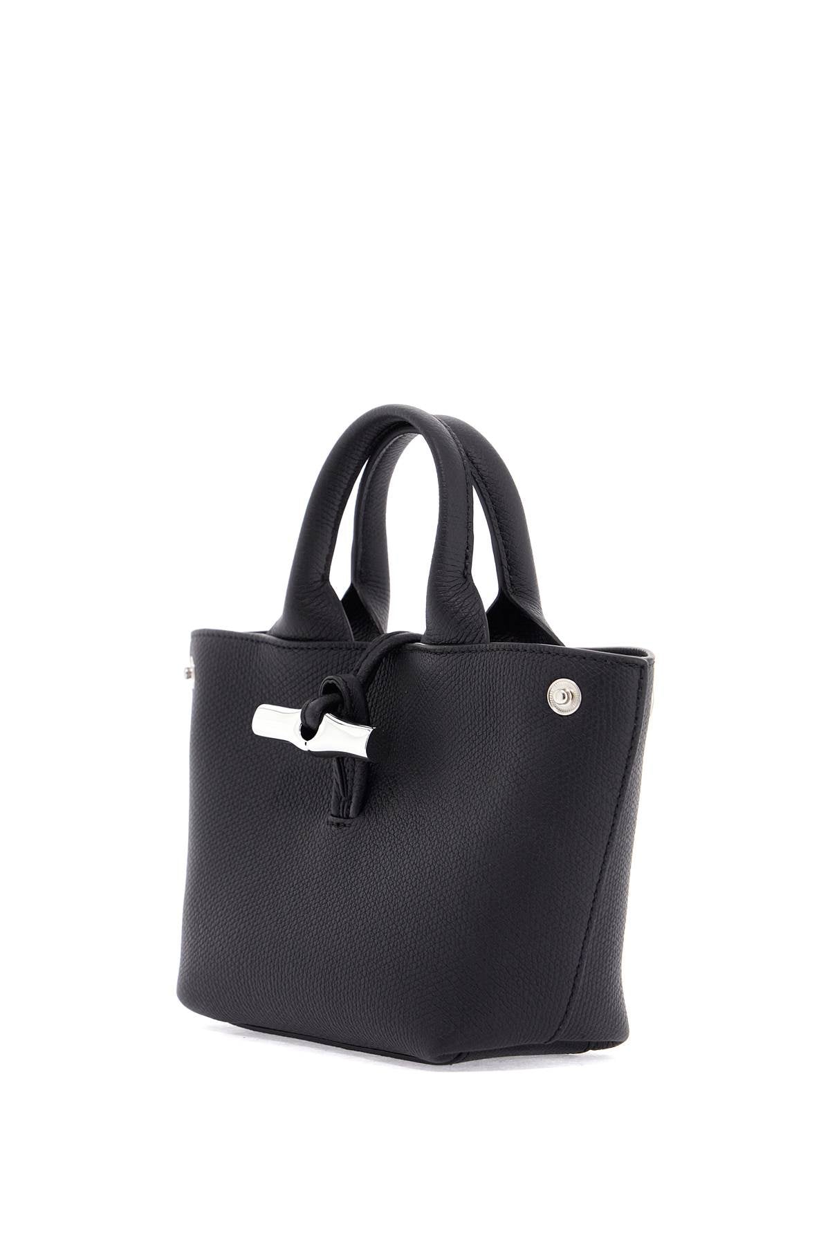 LONGCHAMP Mini Fine-Grain Leather Handbag with Bamboo Clasp
