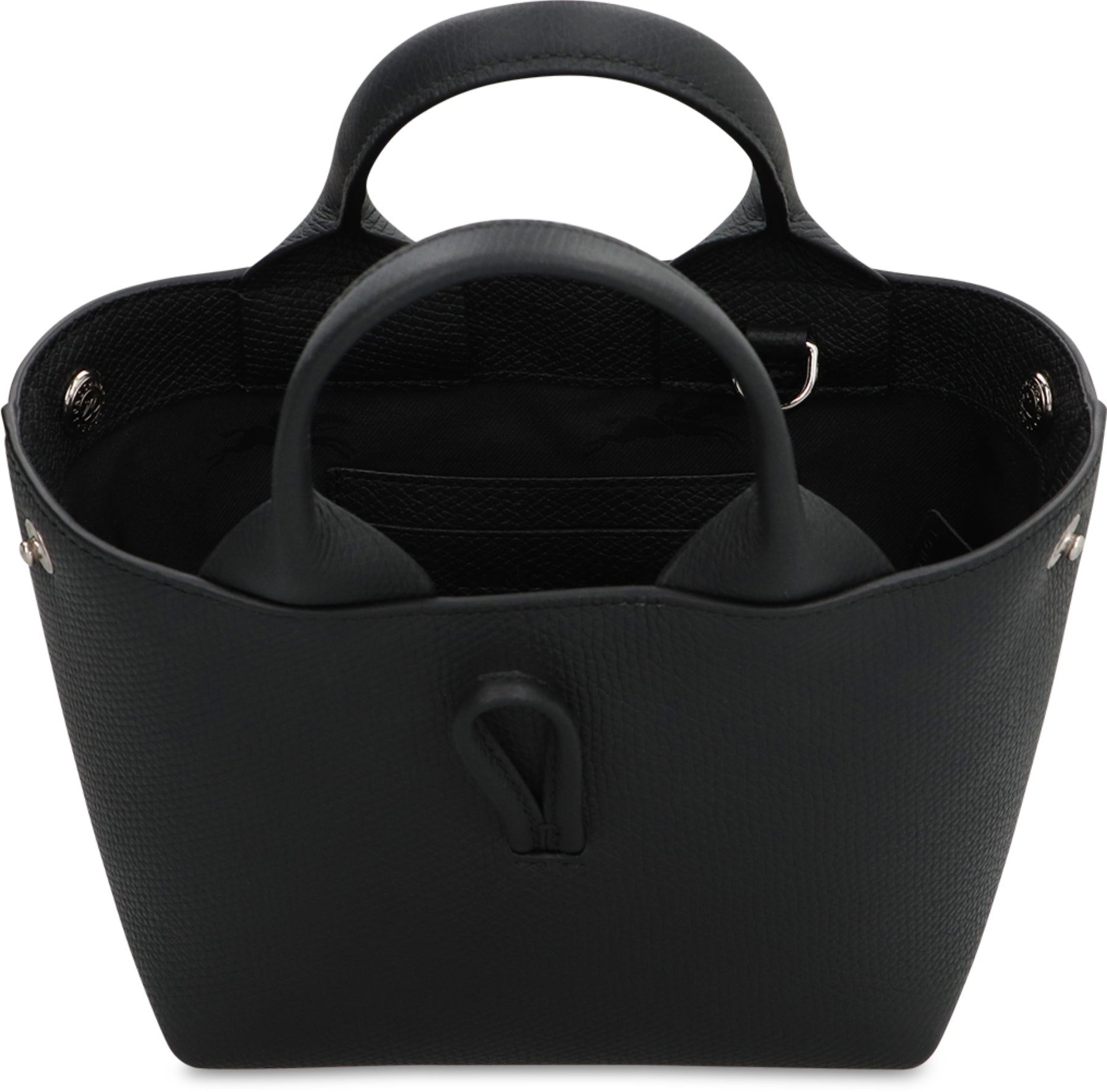 LONGCHAMP Mini Fine-Grain Leather Handbag with Bamboo Clasp