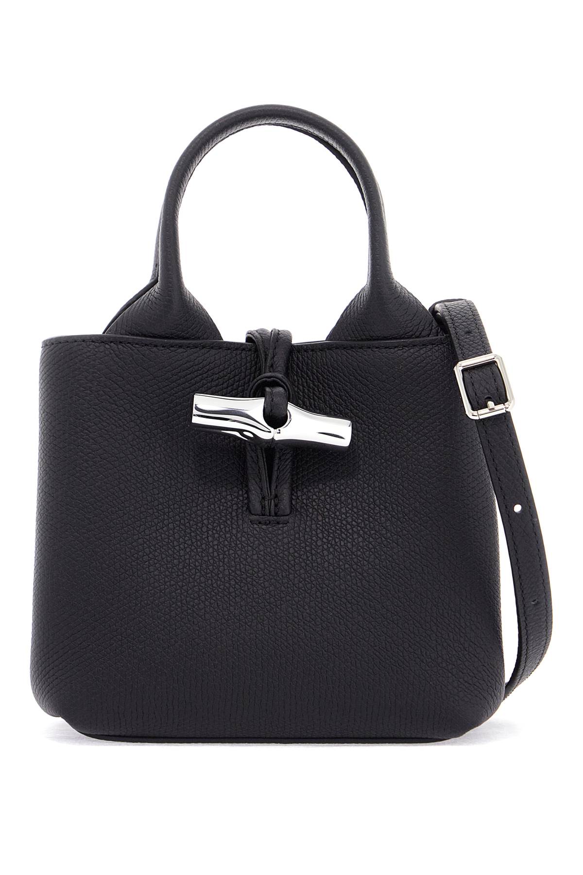 LONGCHAMP Mini Fine-Grain Leather Handbag with Bamboo Clasp