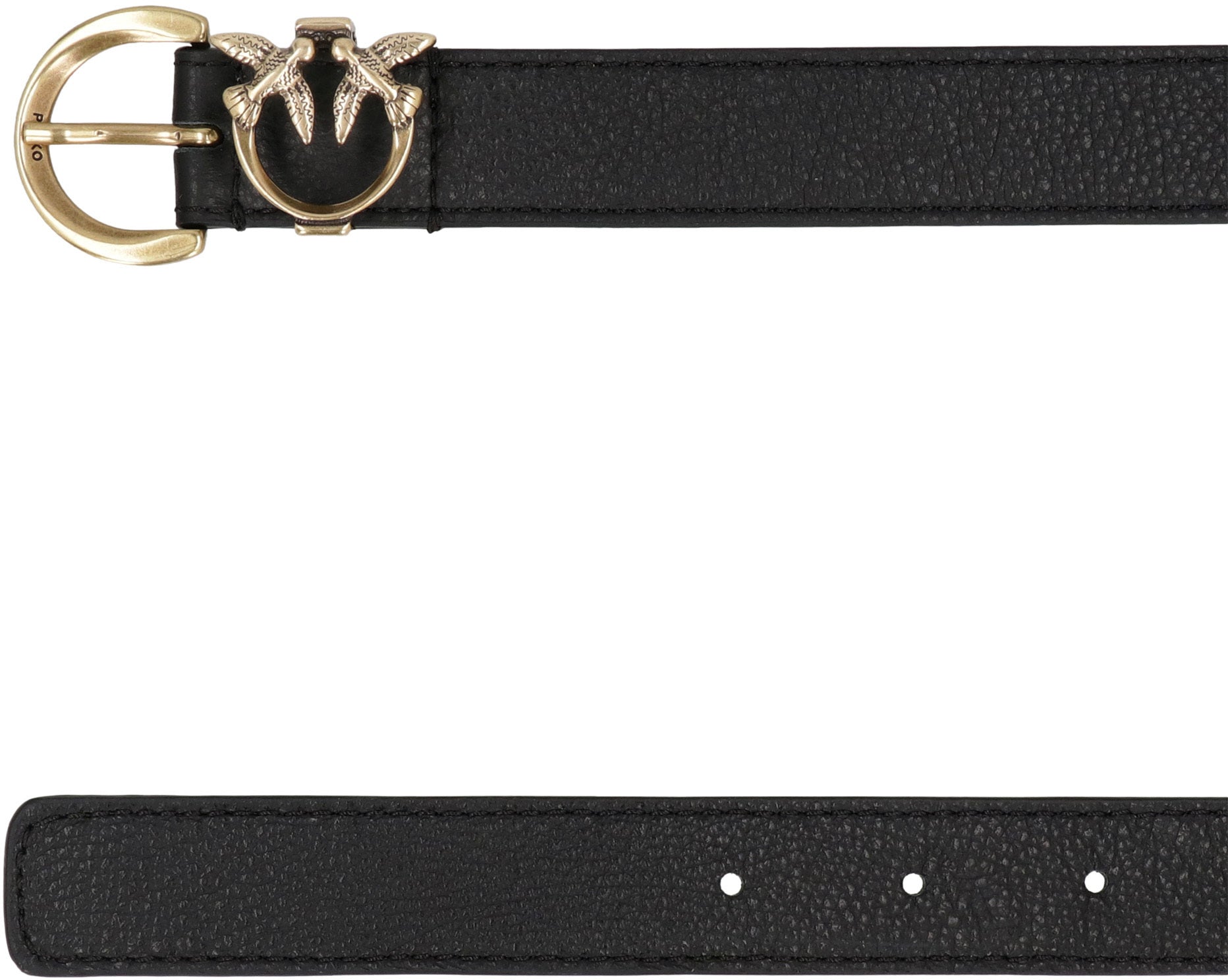 PINKO Logo Buckle Leather Belt - 2.5 cm Height