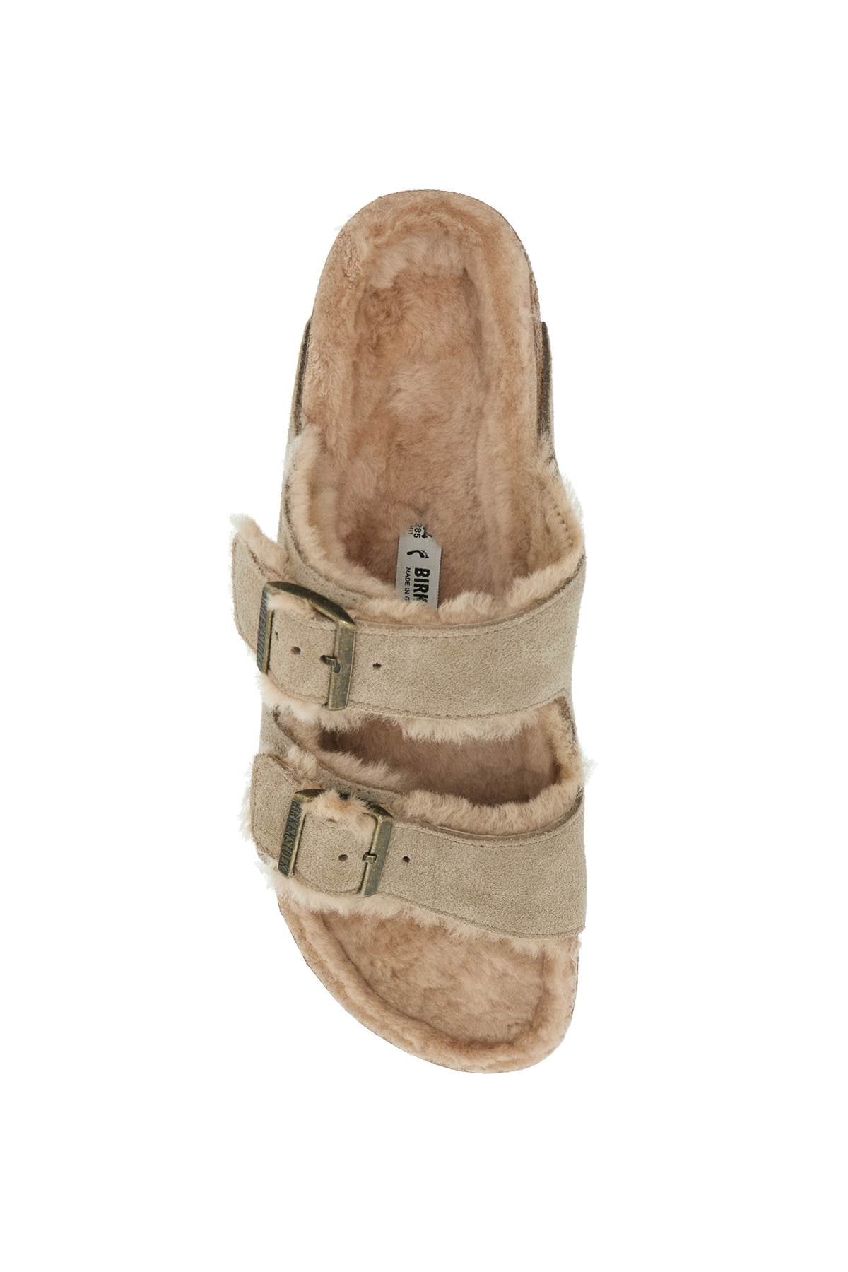 BIRKENSTOCK Cozy Slide Sandals with Lamb Fur Lining